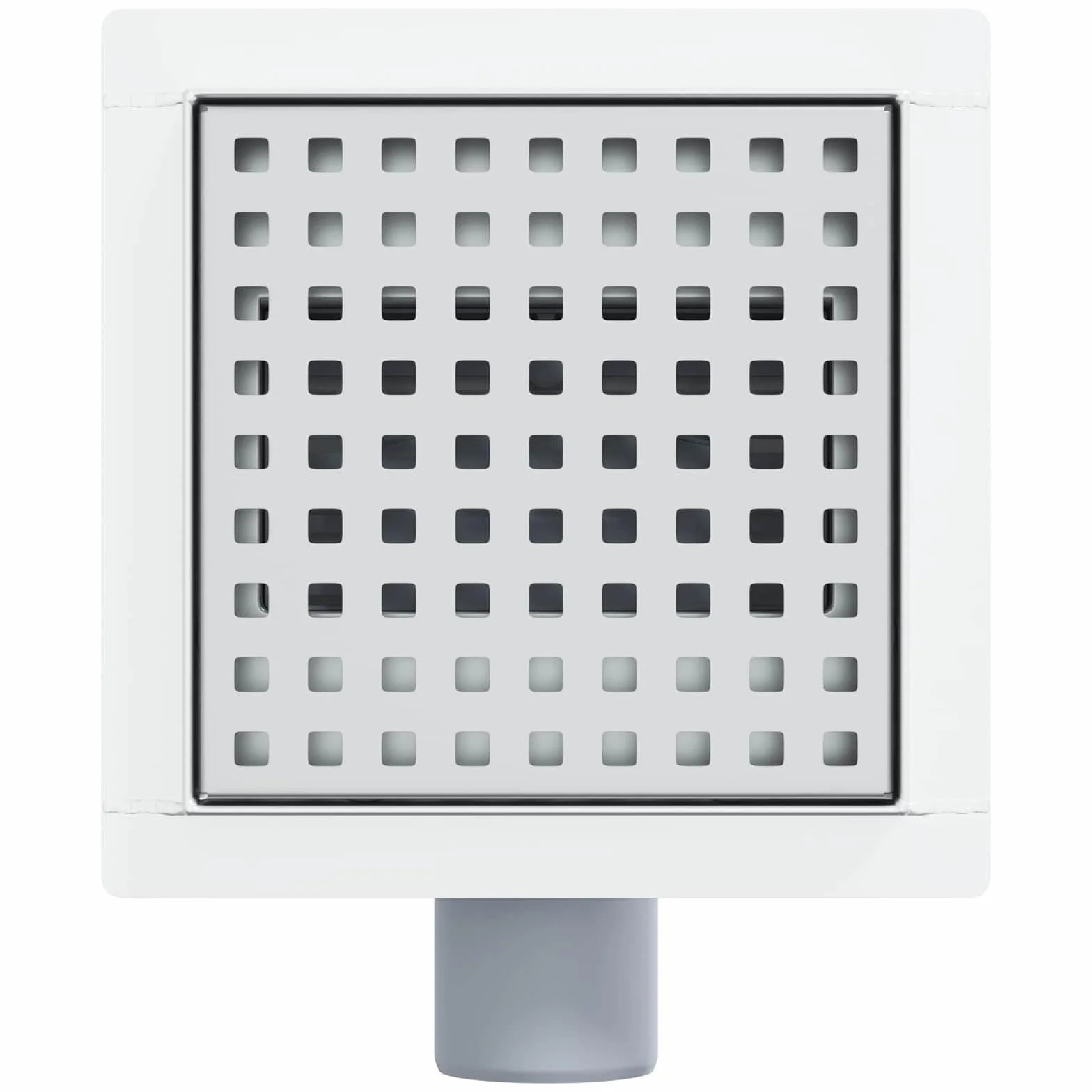 Punkt odpływ prysznicowy srebrny ze stali nierdzewnej 304 15 x 15 cm z odpływem i syfonem, łącznie z syfonem, z zamknięciem przeciwzapachowym i zabezpieczeniem przed zatkaniem, nadaje się do