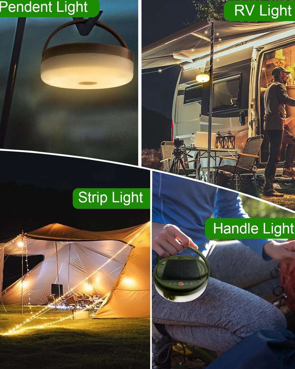 Solarny łańcuch świetlny kempingowy z pilotem zdalnego sterowania, przenośna wodoodporna lampa kempingowa 2 w 1, zasilana energią słoneczną i ładowaną przez USB, latarnia namiotowa do wędrówek