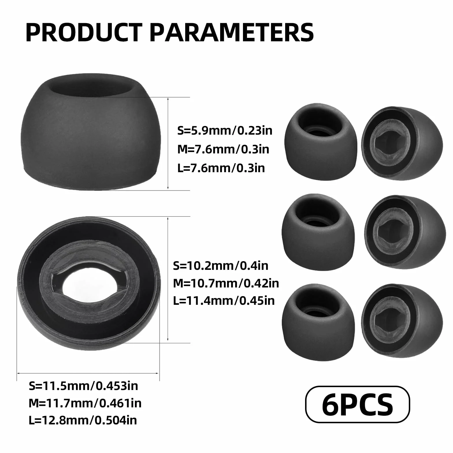 Samsung Galaxy Buds Pro silikonowe zatyczki do uszu 3 pary SM-R190