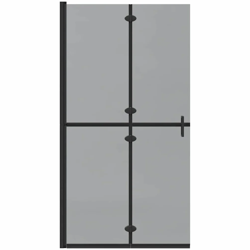 Ścianka prysznicowa Walk-In czarna 100 x 6,5 x 190 cm z aluminium i szkła bezpiecznego ESG, składana kabina prysznicowa z nanopowłoką jako ochrona przed pryskaniem i ściana boczna do łazienki