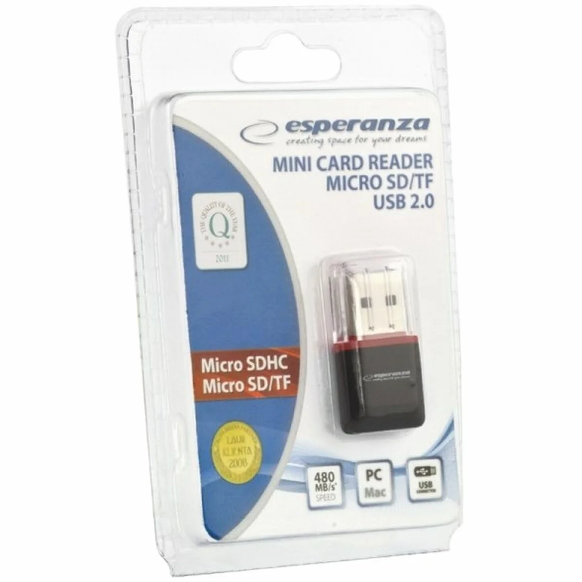 Esperanza Czytnik kart MicroSD EA134K USB 2.0 czarny