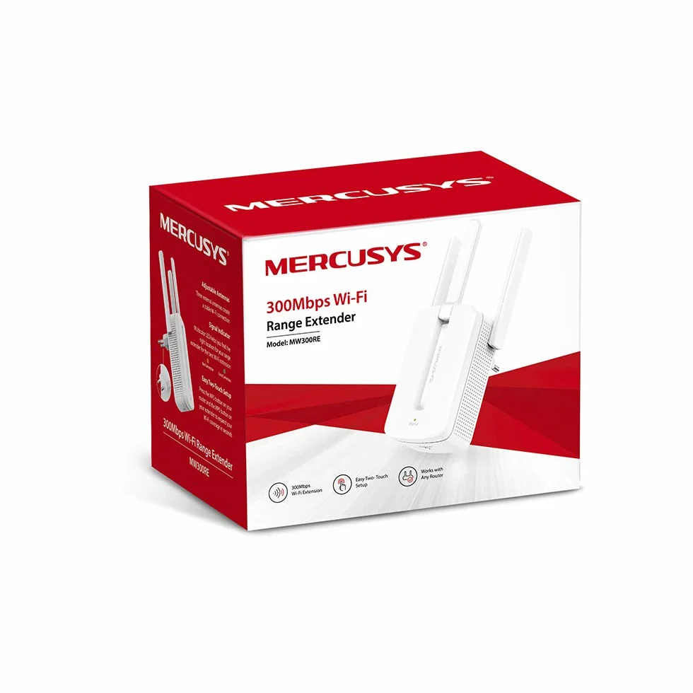 Mercusys MW300RE Wzmacniacz Zasięgu Wi-Fi 300 Mb/s 2,4 GHz Port Ethernet