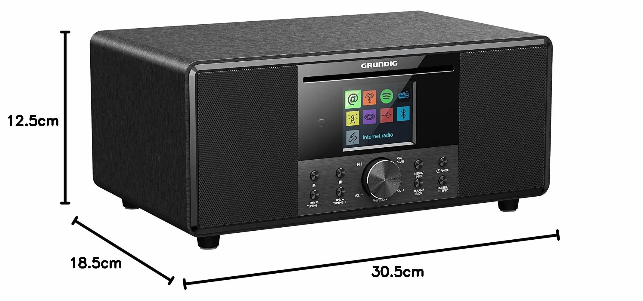 Grundig DTR 7000 Radio Cyfrowe, Czarny