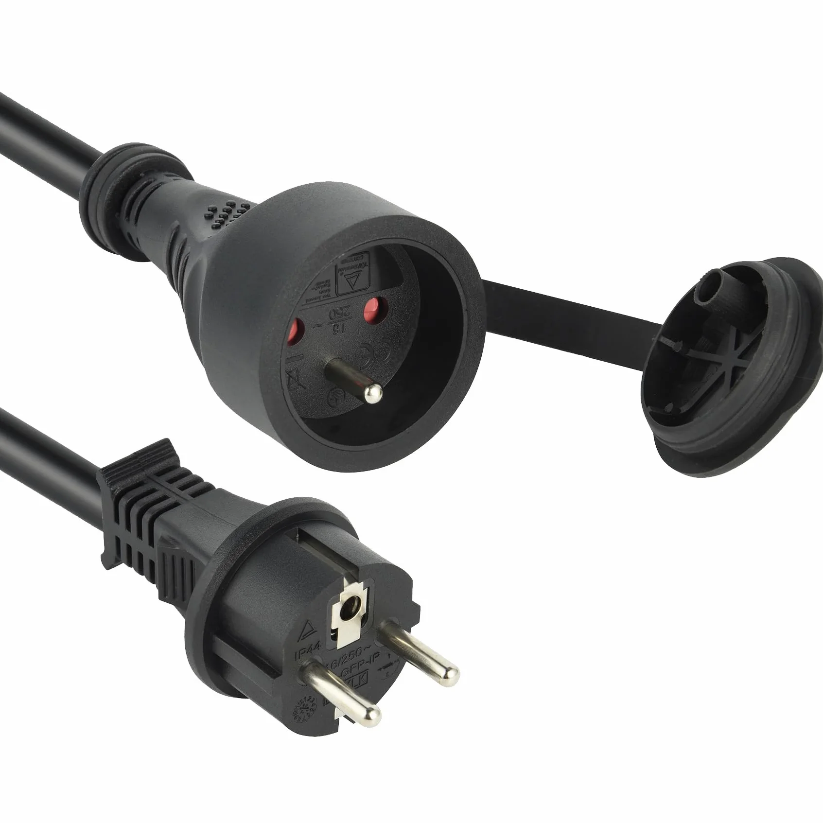 Electraline Przedłużacz 5 m Czarny