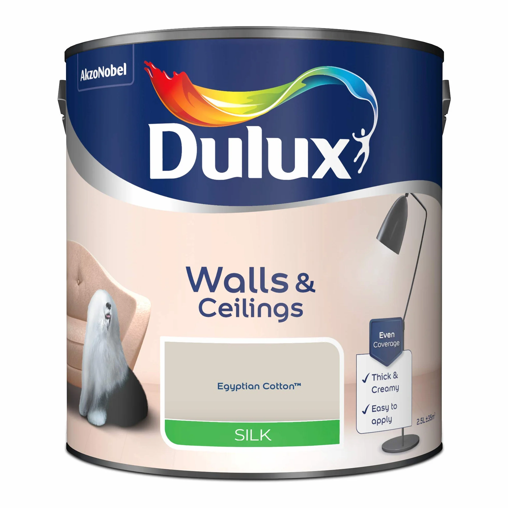 Dulux Farba emulsyjna jedwabna do ścian i sufitów - bawełna egipska 2,5 l