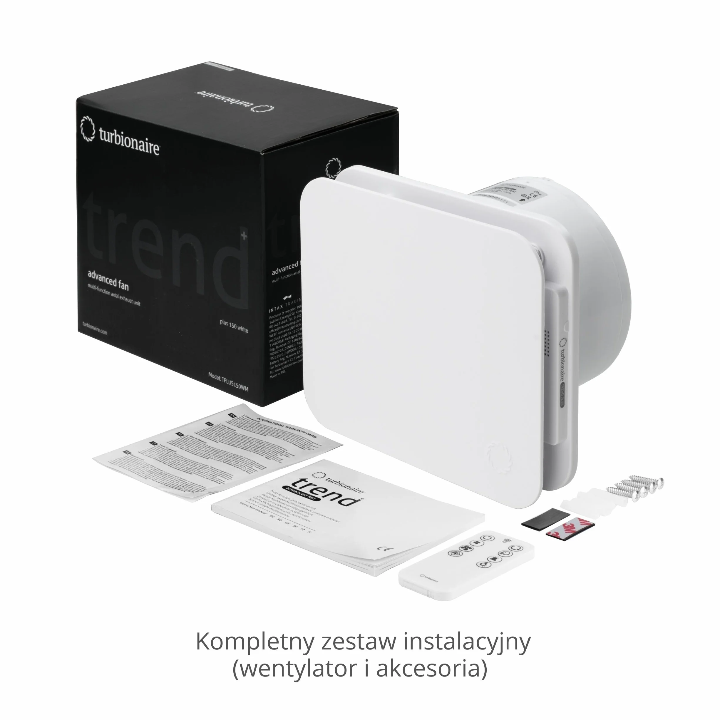 Turbionaire Trend Plus 150 Wm – Wentylator Łazienkowy I Kuchenny, Pilot, 7 Prędkości + Boost, Silnik Dc, Timer, Cichy, Zawór Zwrotny, Ø150 Mm, Gwarancja 3 Lata.