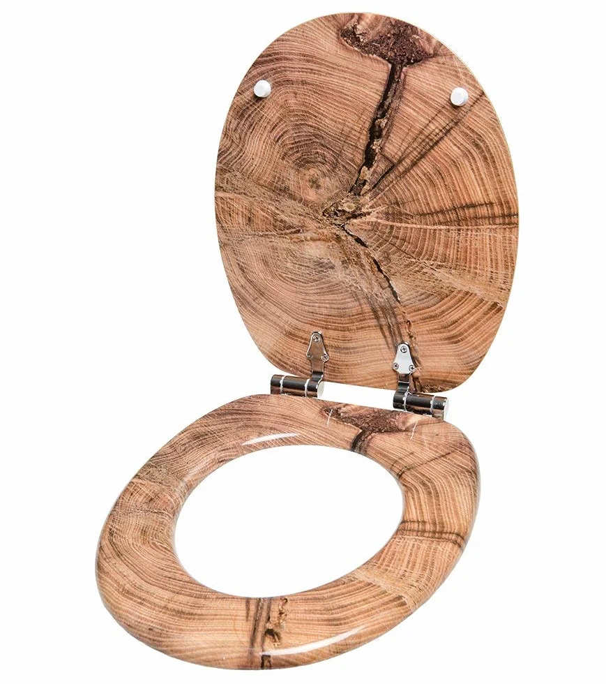 Deska sedesowa wolnoopadająca, wysokiej jakości powierzchnia, łatwy montaż, stabilne zawiasy, Old Tree