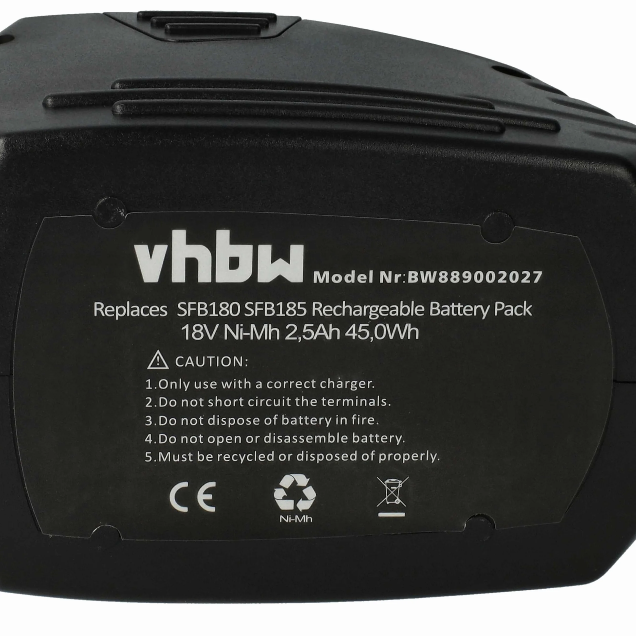 vhbw 1 x bateria kompatybilna z Hilti SF4000-A, SF4000, SF180A, SF180-A, SF180, SFH181A, SFH181, SF4000A elektronarzędzia (2500 mAh, NiMH, 18 V)