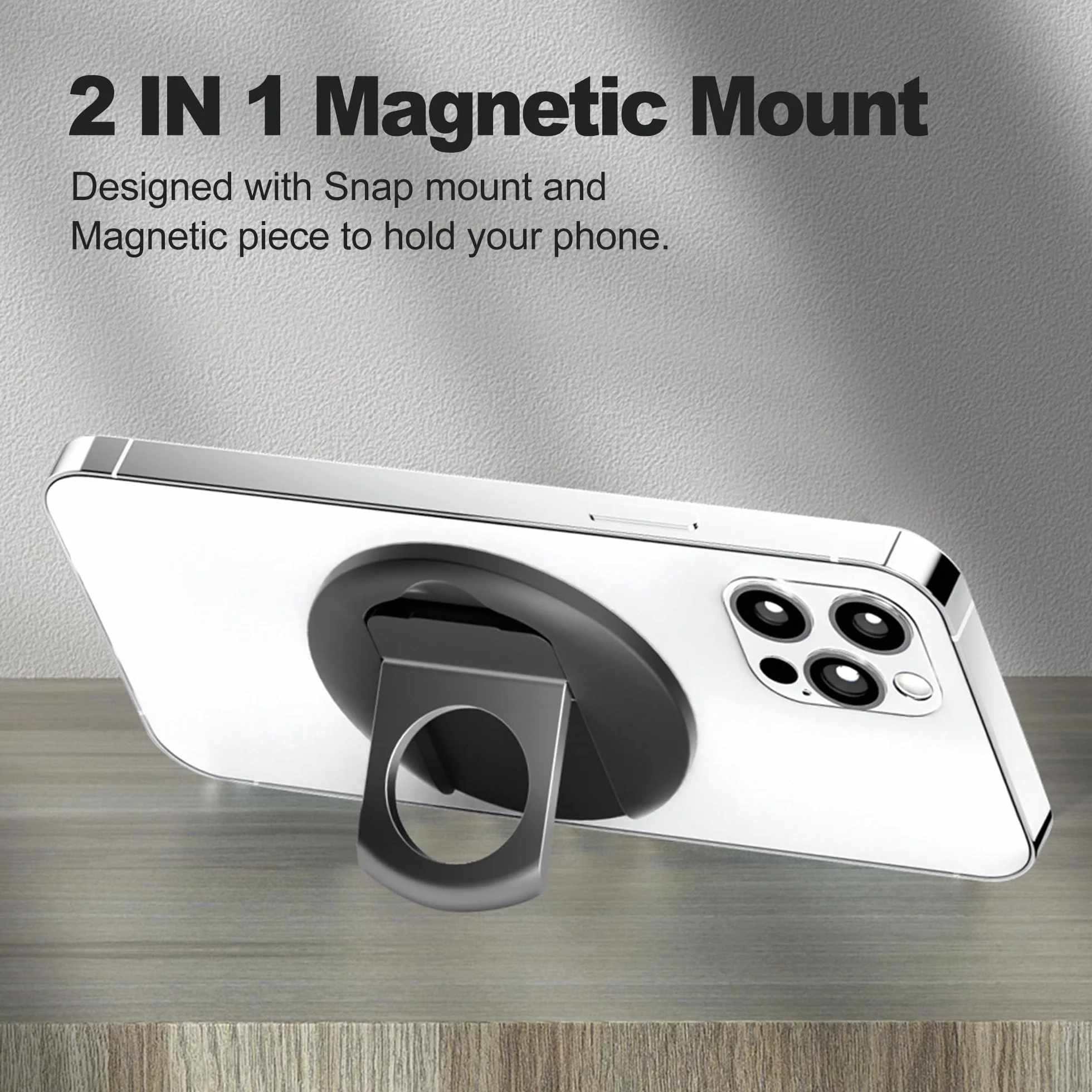 Magnetyczny uchwyt na kamerę aluminiowy do iPhone'a 12 13 14 15 Laptop Mac Czarny