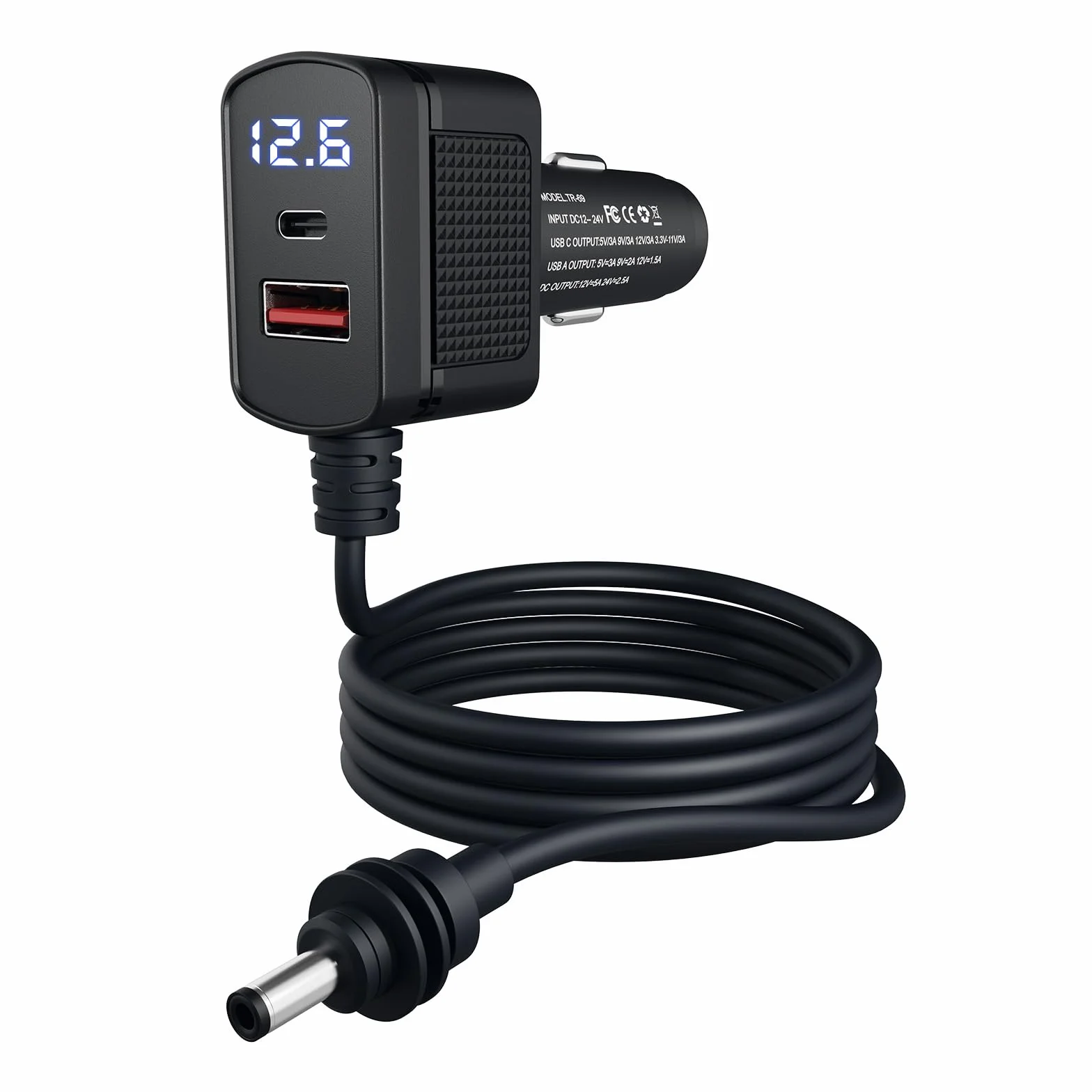 Adapter Samochodowy MMOBIEL do Starlink Mini – Ładowarka USB 12V-24V DC 60W 3M Podwójne Porty USB-C i A 33W Wyświetlacz Napięcia LCD