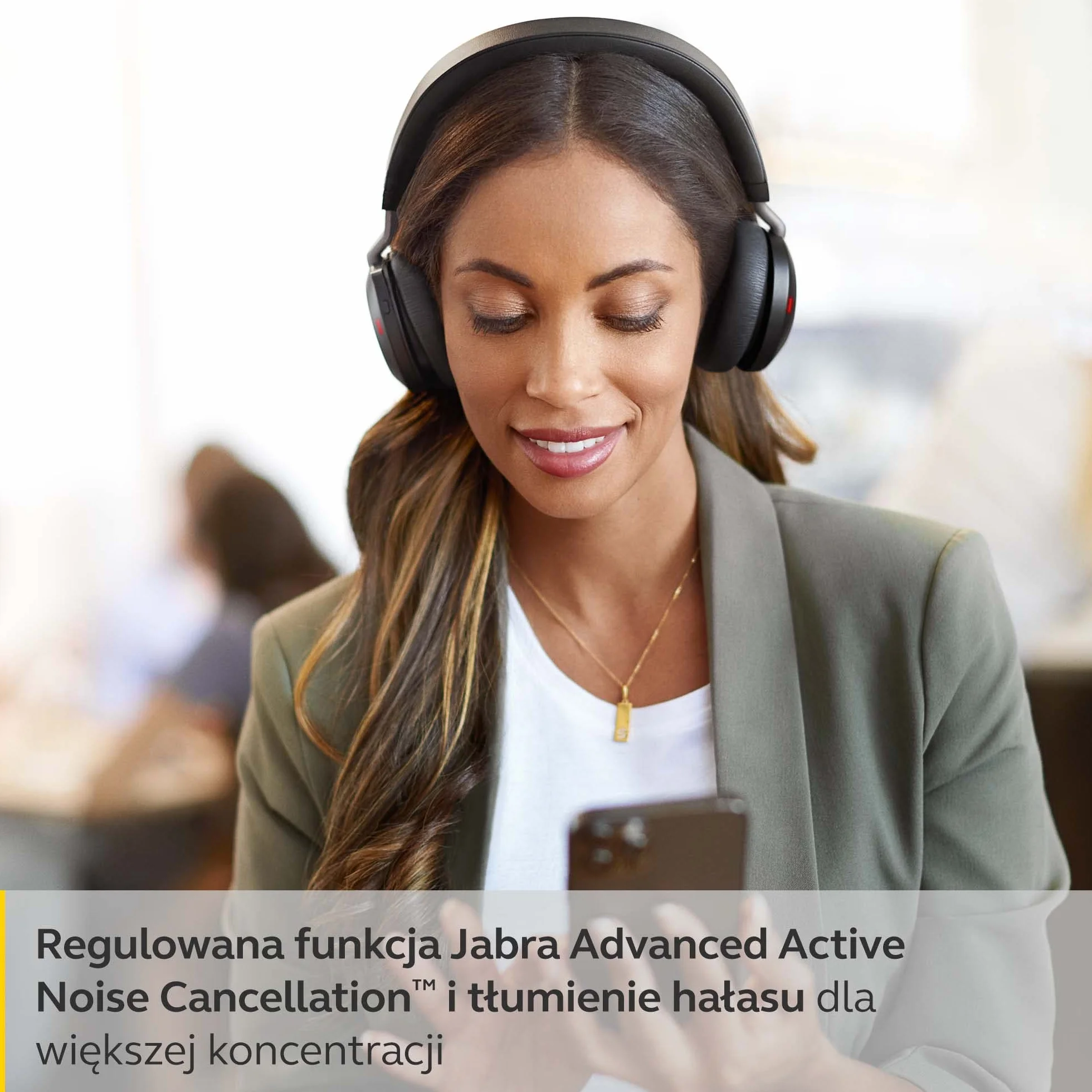 Jabra Evolve2 75 Wireless PC Headset z technologią 8-mikrofonową, podwójną pianką, aktywną redukcją szumów, adapterem Bluetooth USB-A, kompatybilny z UC - Czarny