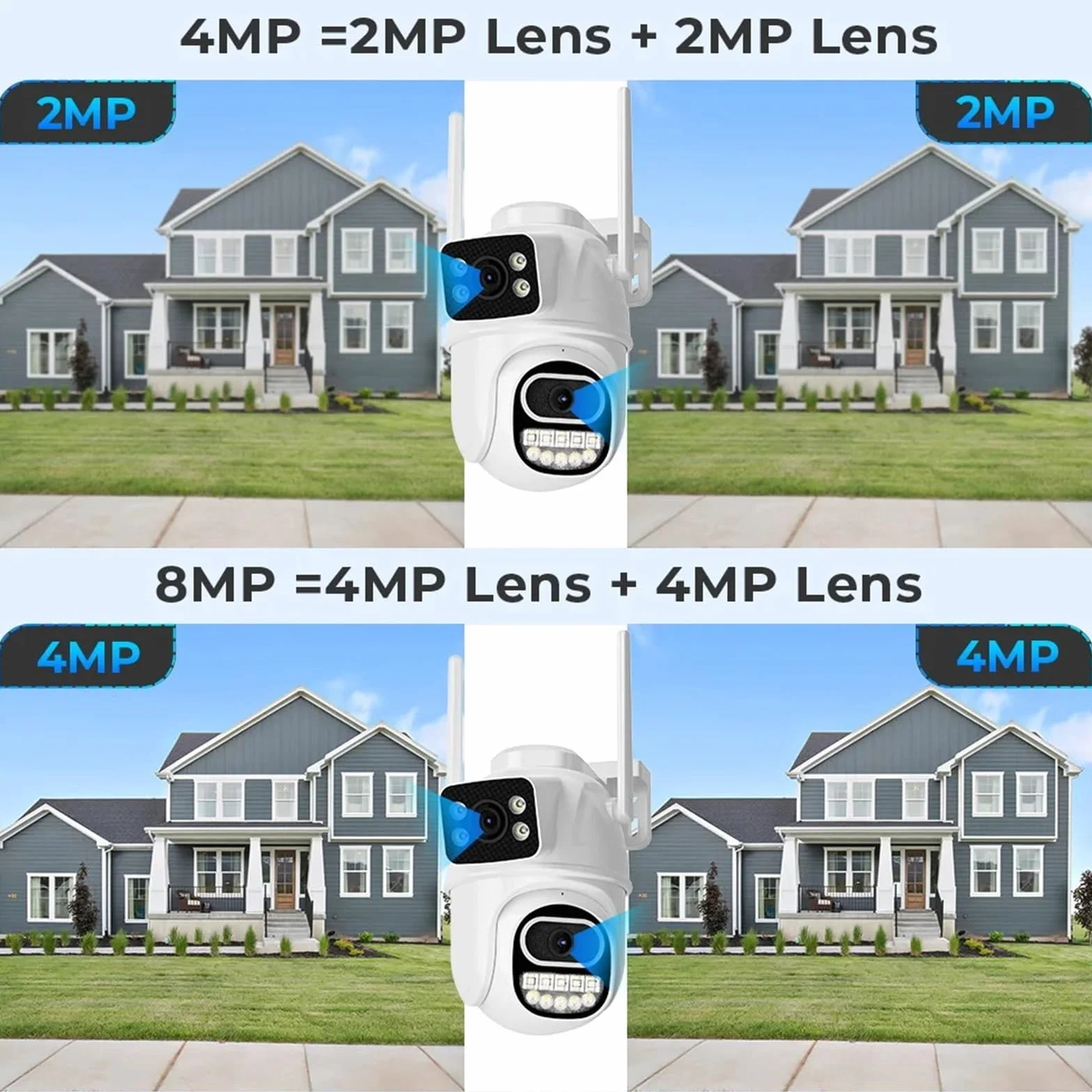 Kamera IP WIFI 6 MP, podwójny obiektyw, podwójny ekran, kamera do monitoringu zewnętrznego PTZ, wykrywanie osób, noktowizor, ochrona bezpieczeństwa(6MP PTZ WIFI Camera)