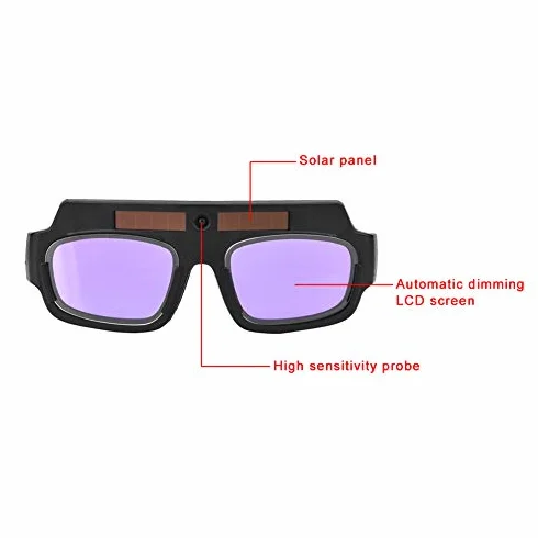 Yosoo Solarne okulary spawalnicze z automatycznym zaciemnieniem, okulary ochronne, regulowana ochrona oczu do gogli Argon Arc Electric Impact