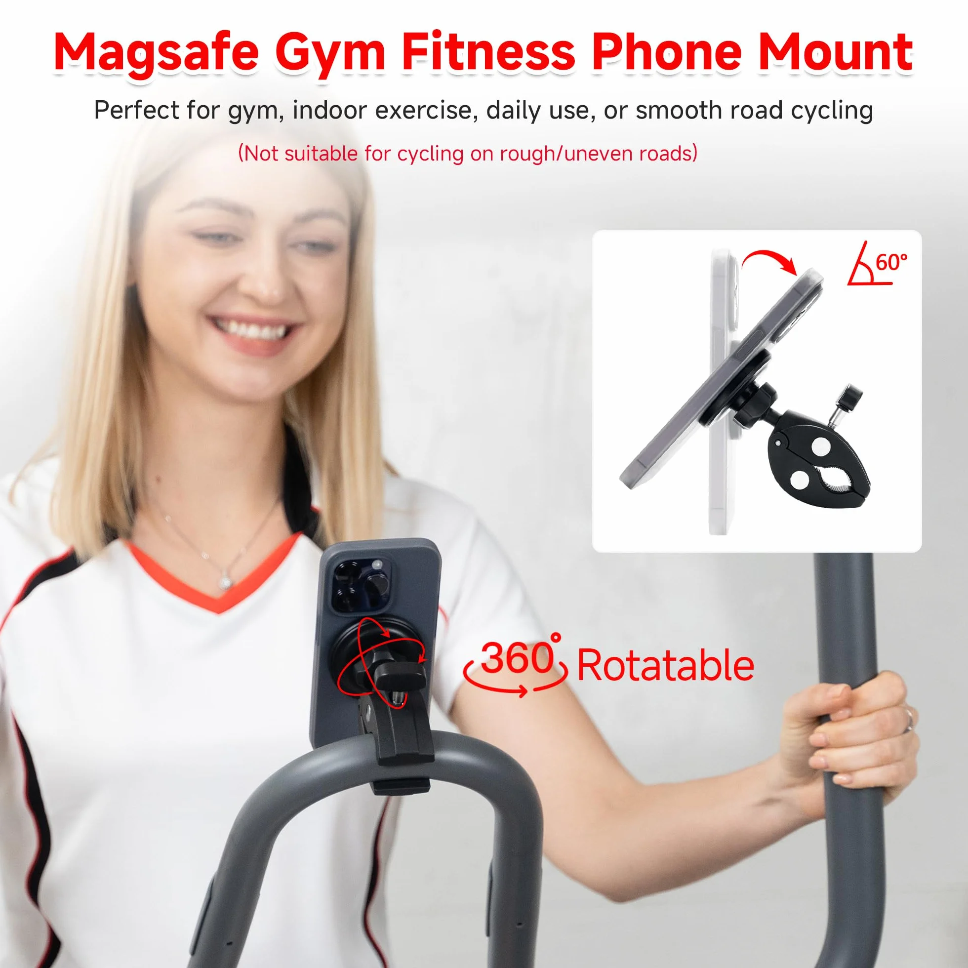 PROfezzion Magsafe uchwyt na kierownicę fitness do iPhone 15/14/13/12
