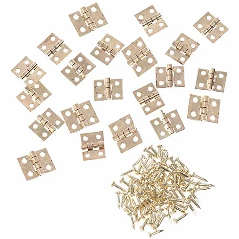 Zawias, 20 sztuk/partia M-INI Szafka meblowa okucia dekoracyjne Małe drzwi do pudełka na biżuterię Materiał mebli 8 mm 10 mm (kolor: z nakrętką)
