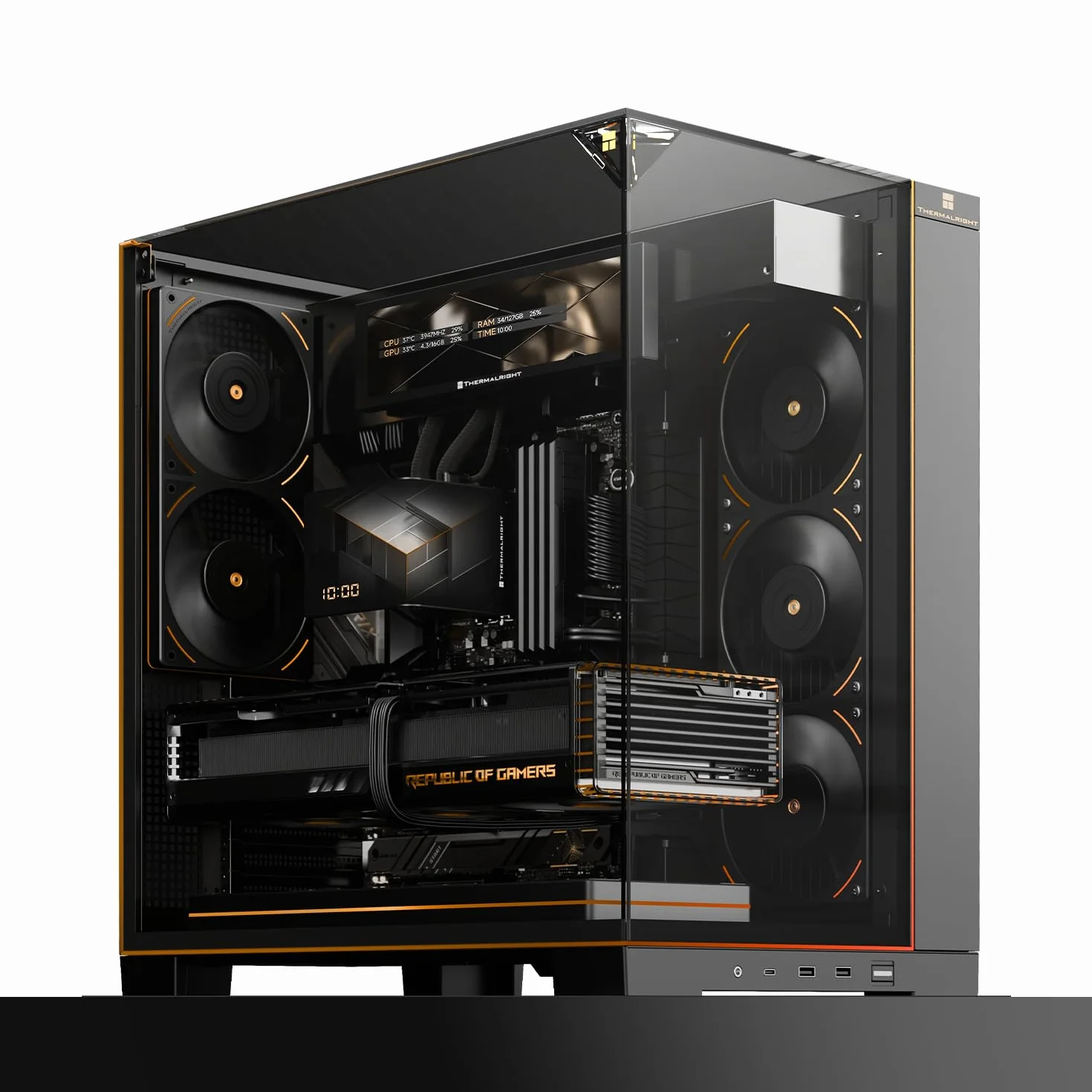 Thermalright TR A70 Vision obudowa gamingowa ATX, 8 gniazd wentylatorów, wyświetlacz LCD 9,16 cala