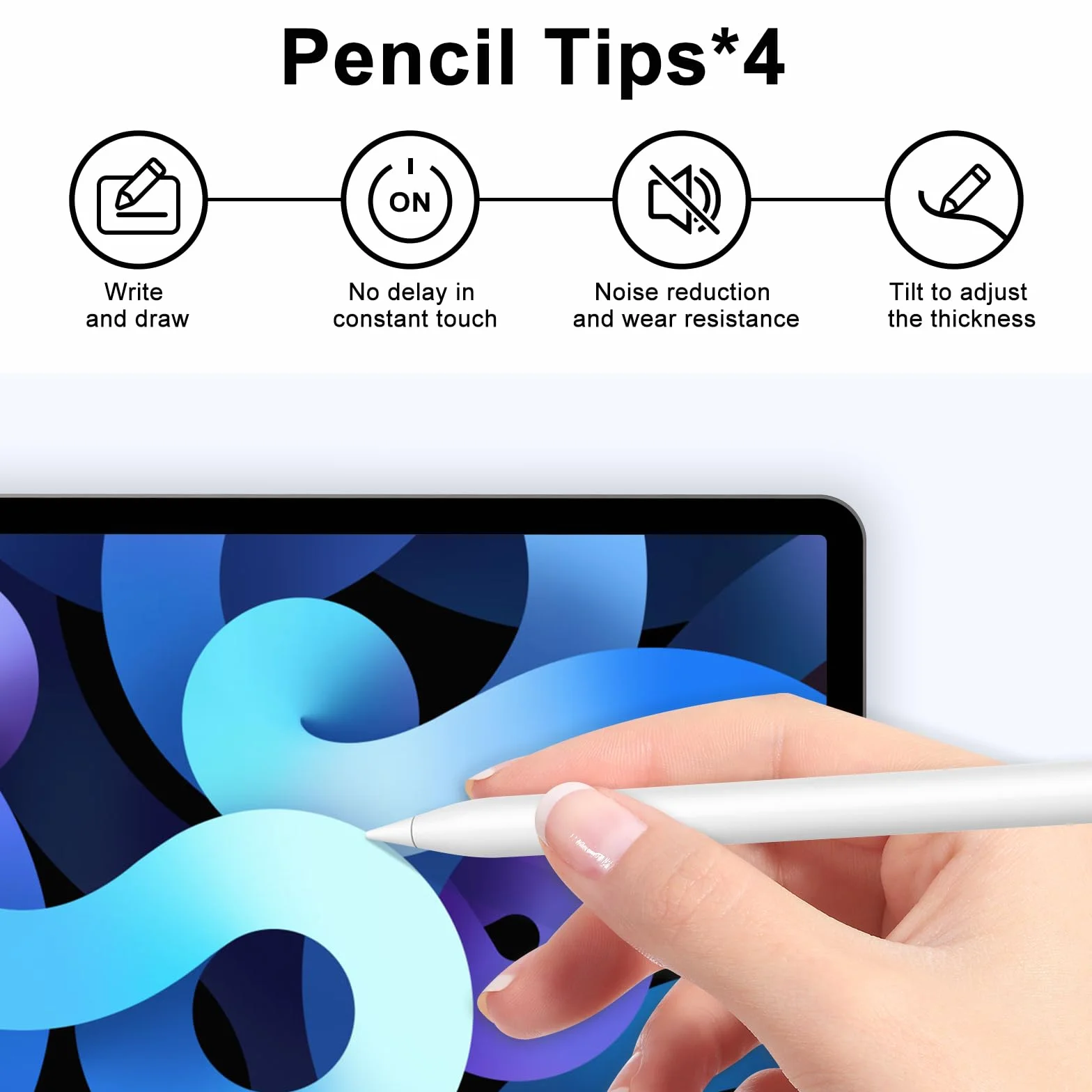 Końcówki zamienne do Apple Pencil 1/2/Pro Generation 4 sztuki
