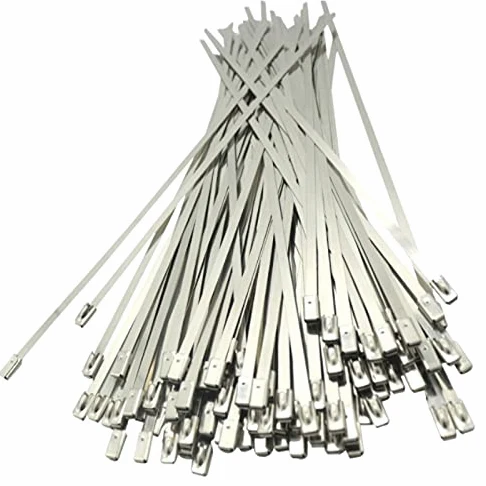 Opaski kablowe, opaski błyskawiczne 100 szt. Uniwersalne opaski zaciskowe Metalowe opaski zaciskowe Samoblokująca opaska kablowa ze stali nierdzewnej Zestaw opasek zaciskowych z drutu pętelkowego Cz