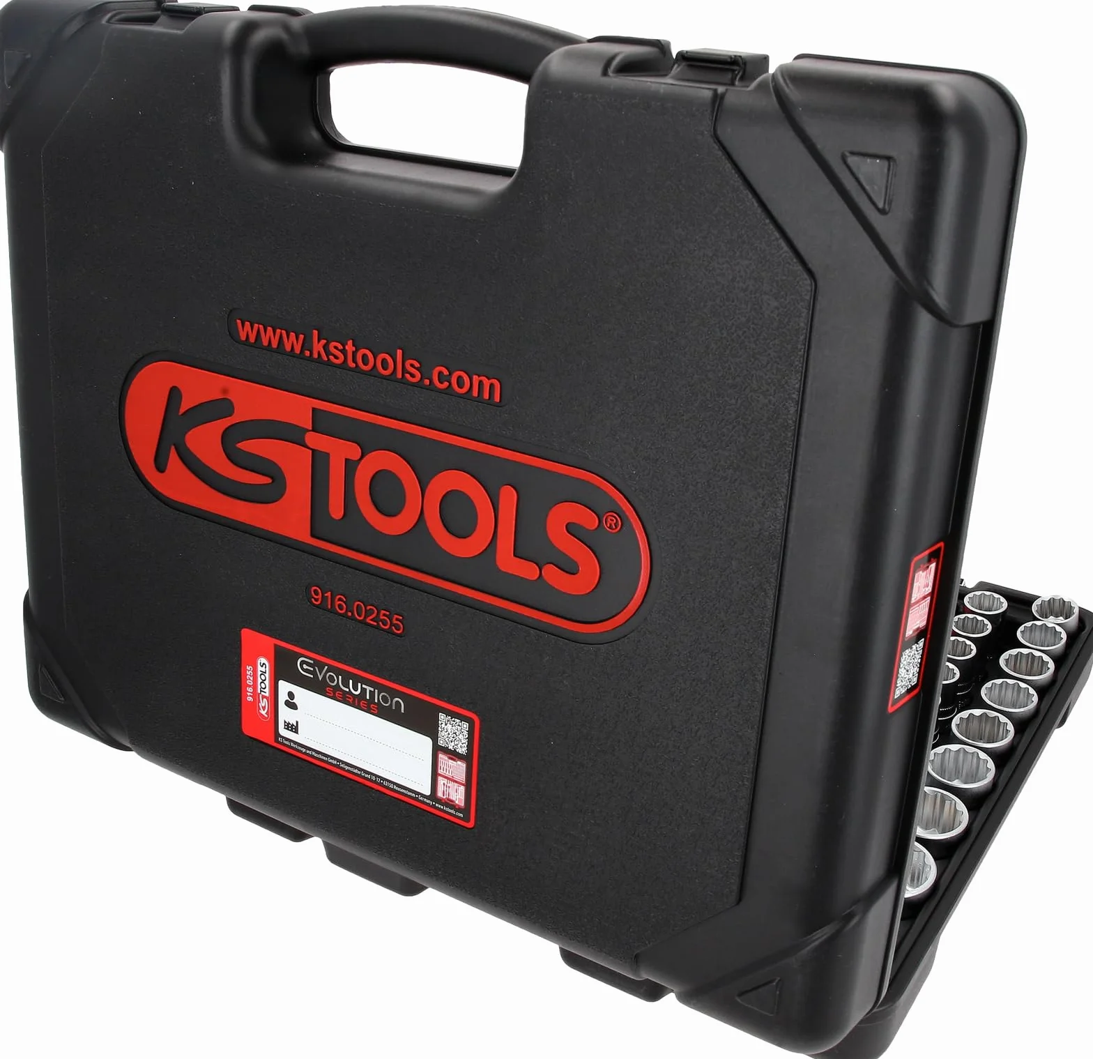 KS Tools 916.0255 1/4"+3/8"+1/2" zestaw kluczy nasadowych 12-kątny, 255-częściowy