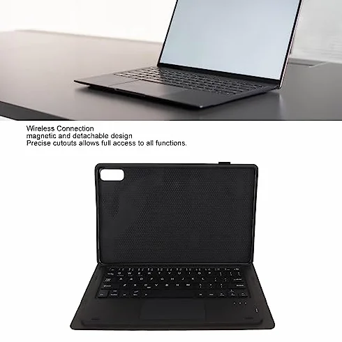 Etui na klawiaturę z Gładzikiem Bluetooth do Tab P11 2. Generacji/Pad Plus 2023 11,5 Cala, Odłączany futerał (BLACK)