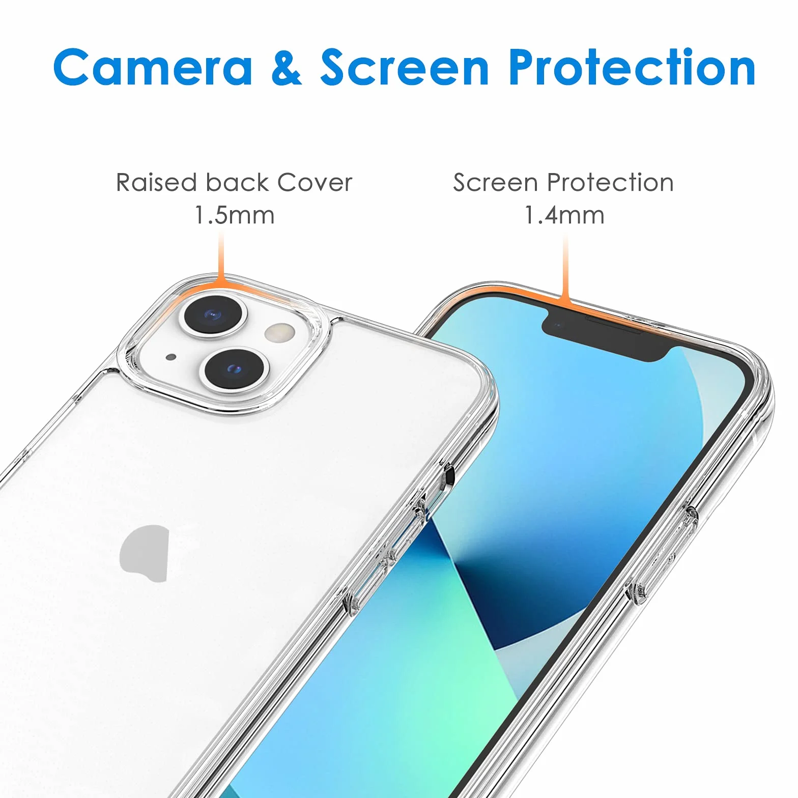 JETech Etui iPhone 13 6,1 Cala Przezroczyste Odporny na Wstrząsy Pokrowiec Ochronny
