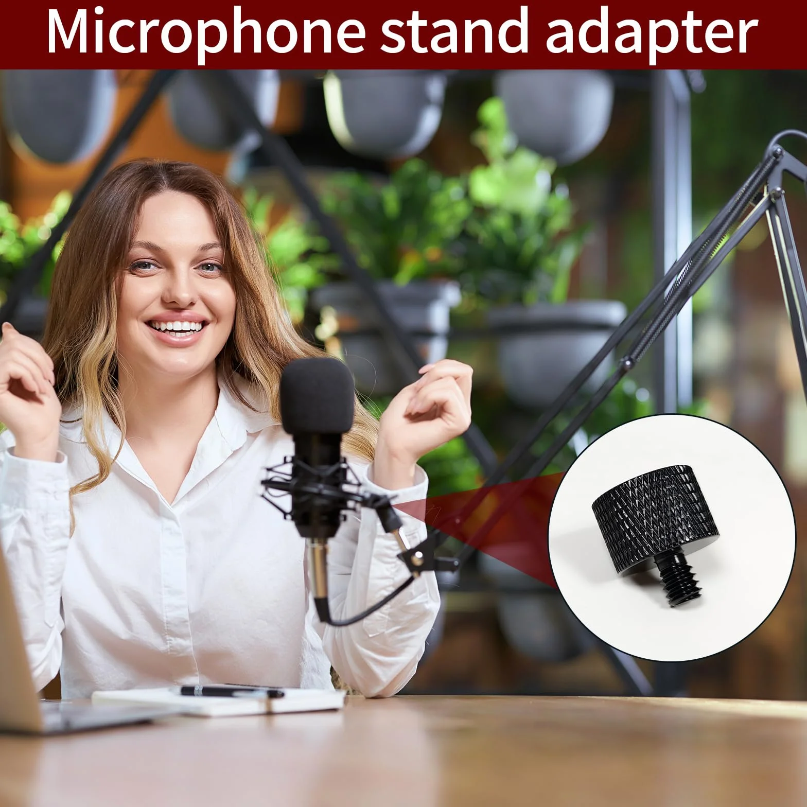 8 sztuk adapterów gwintowych, adapter do śruby statywu 5/8" na 3/8", 3/8" na 5/8", 5/8" na 1/4", 1/4" na 5/8", adapter do mikrofonu, zestaw adapterów gwintowych do statywów kamer i głośników