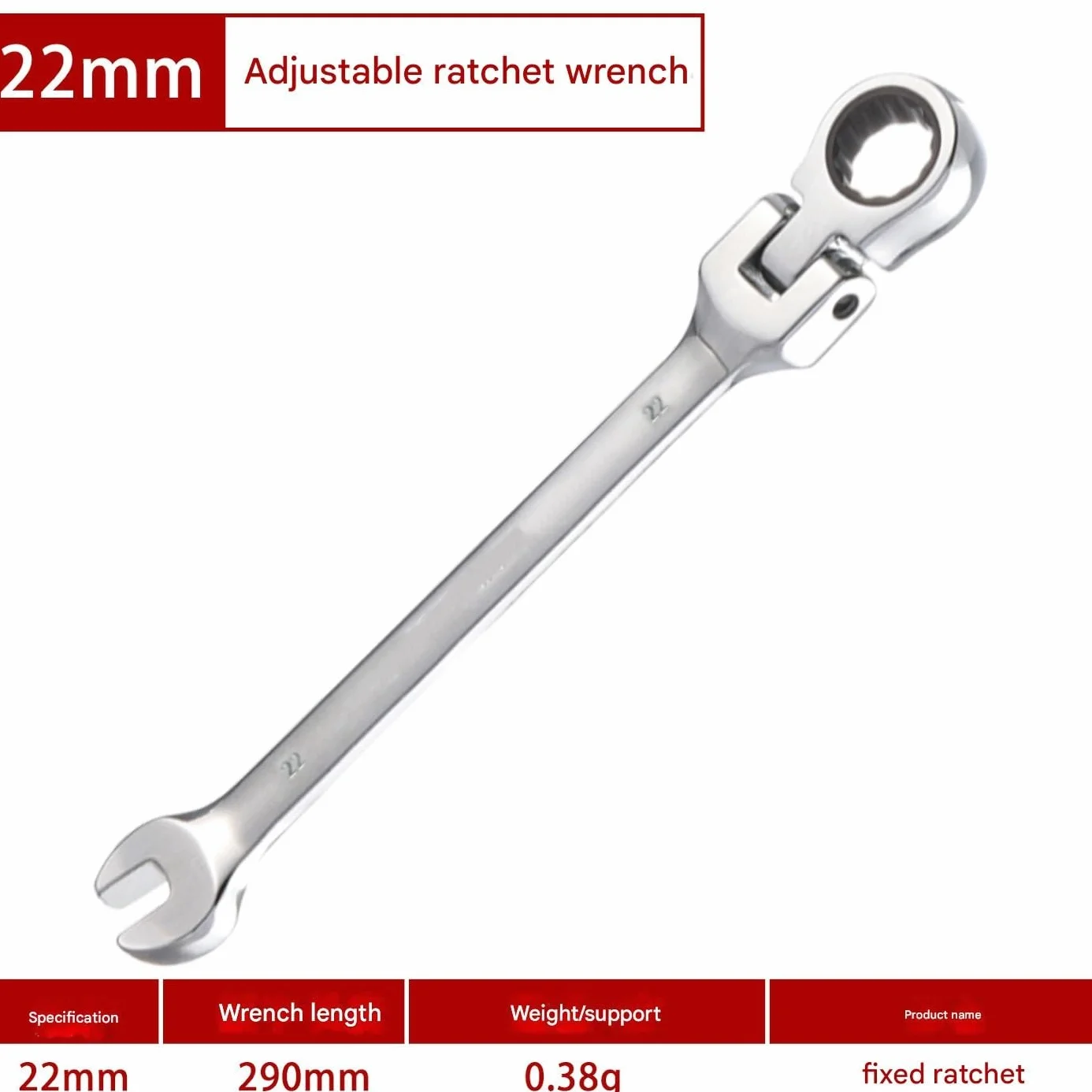 Telescopic Ratchet 1 szt. Zestaw kluczy grzechotkowych z 72 zębami, regulowany moment obrotowy do użytku w samochodach i ciężkich warunkach Klucze dynamometryczne(22mm)