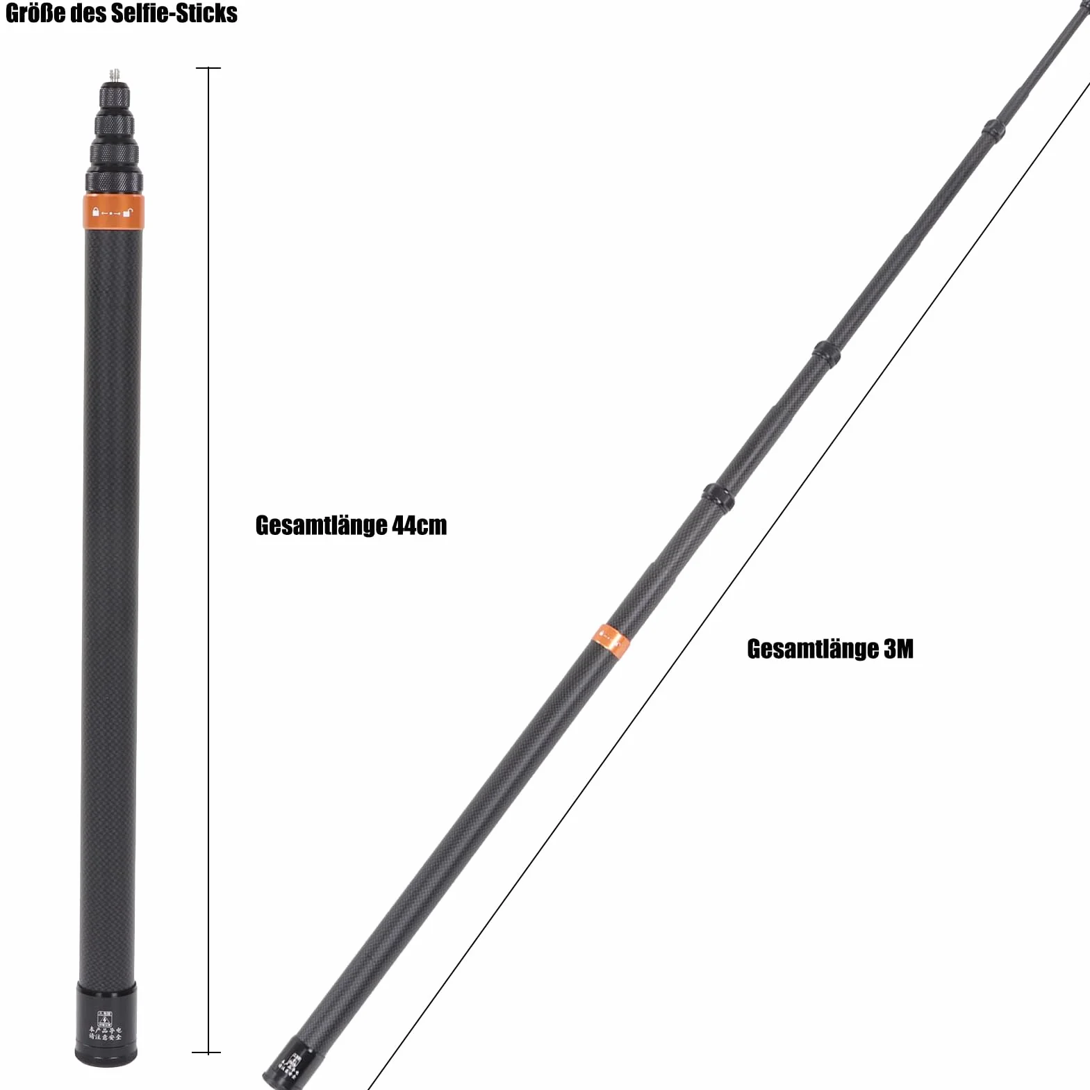 Kamera Sportowa Selfie Stick z Włókna Węglowego Teleskopowy do Insta 360x3, One RS, Go 2