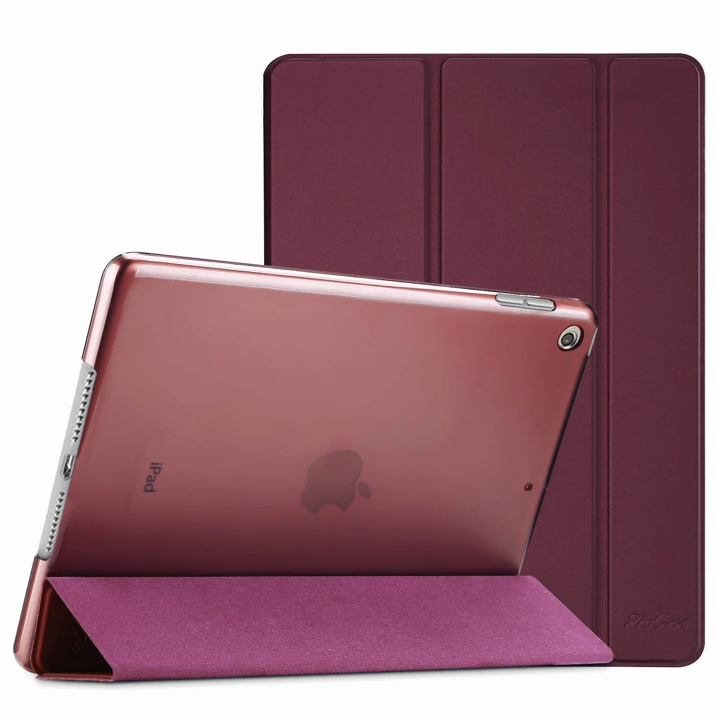 ProCase Etui ochronne Smart Case na iPad 9/8/7 generacji 10,2 cala 2021/2020/2019 - wino