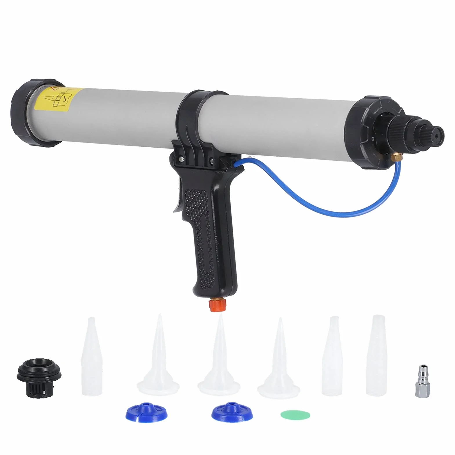 TARSHYRY Pistolet Uszczelniający, Pistolet Silikonowy Pneumatyczny Pneumatyka Pneumatyczna 600 Ml Powietrza Zasilana Pistoletem Aluminium Aluminium Strzępy Kaulingowy do Dekoracji Budynku, Kontenery