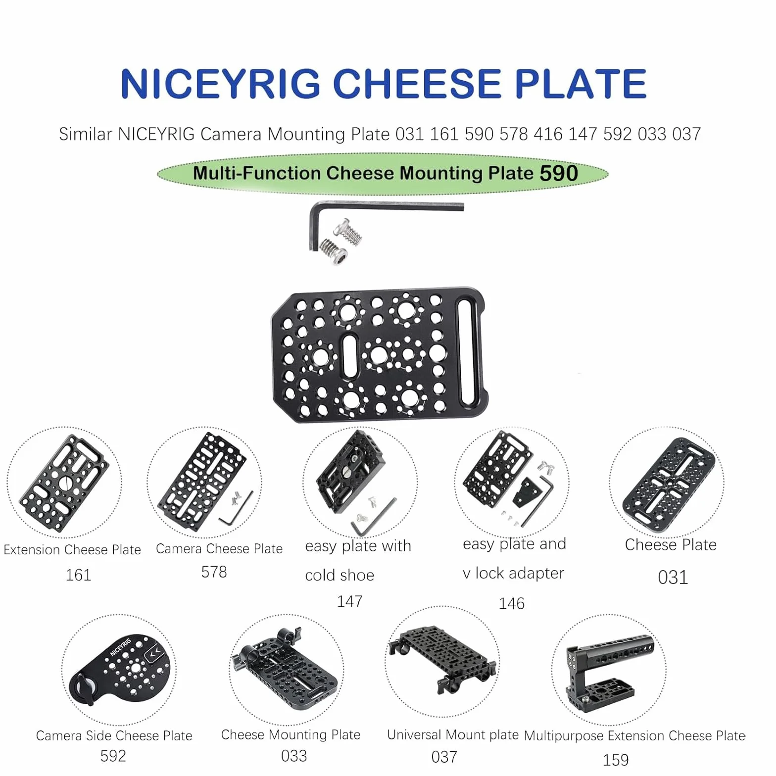 NICEYRIG Wielofunkcyjny talerz serowy kompatybilny Sony FX3 FX30 BMPCC 6K Pro 1/4 3/8