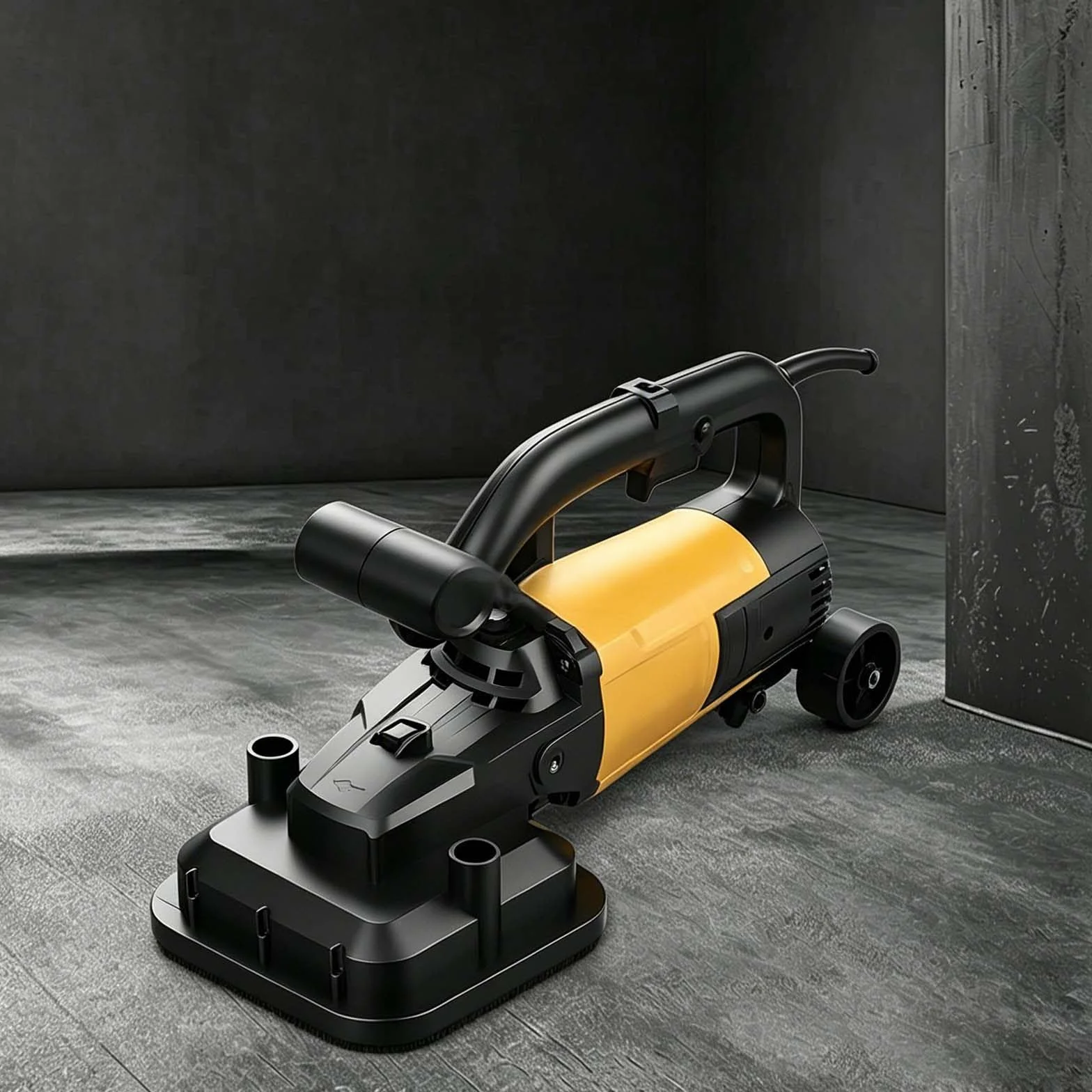 Szlifierka do betonu 3800 W, 10-częściowy zestaw akcesoriów – stalowa tarcza, tarcza diamentowa, tarcza szlifierska, podkładka z gąbki, 4-częściowy drążek do wydajnego szlifowania