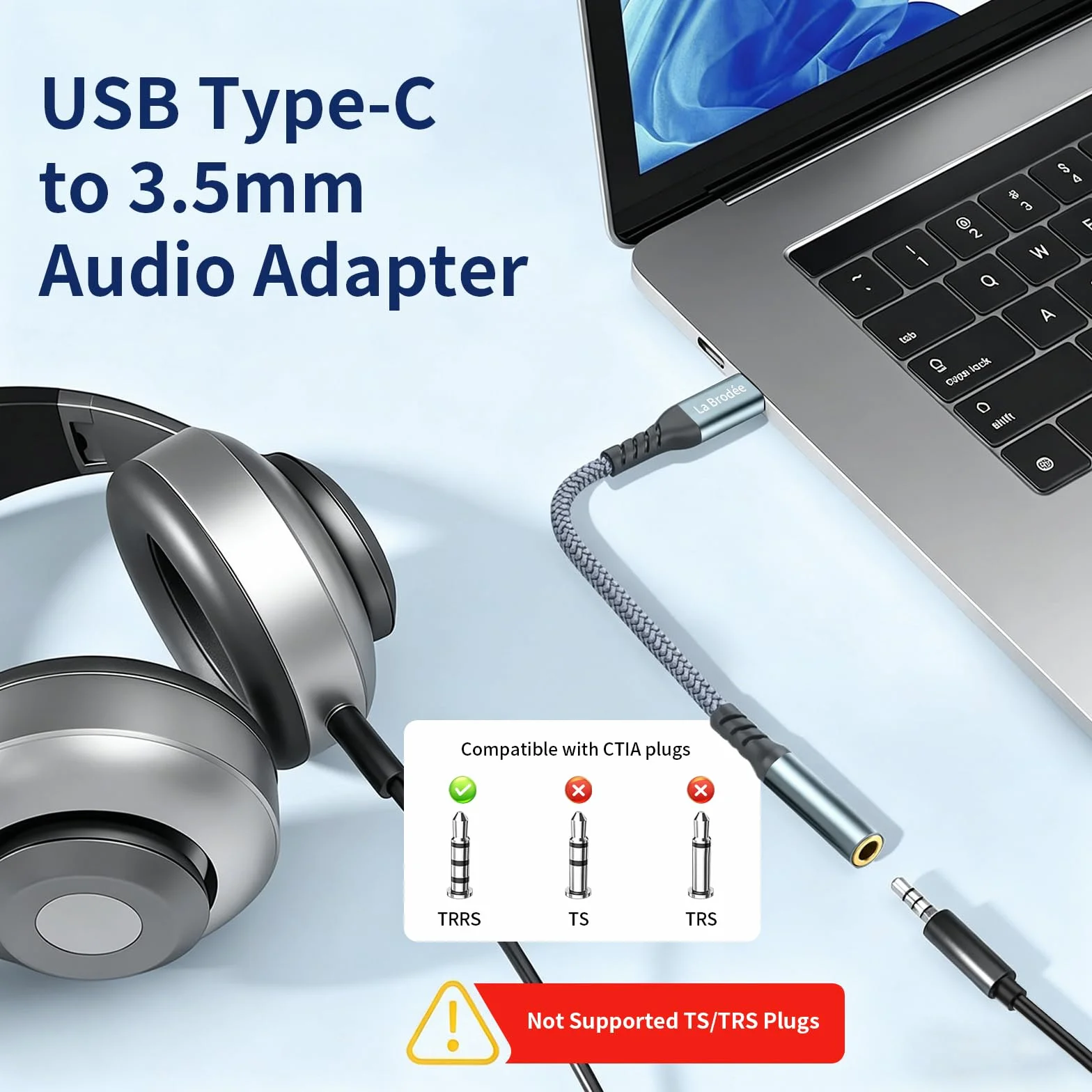 Adapter USB C na 3,5 mm do słuchawek Samsung Galaxy Pixel iPad Pro HUAWEI Xiaomi