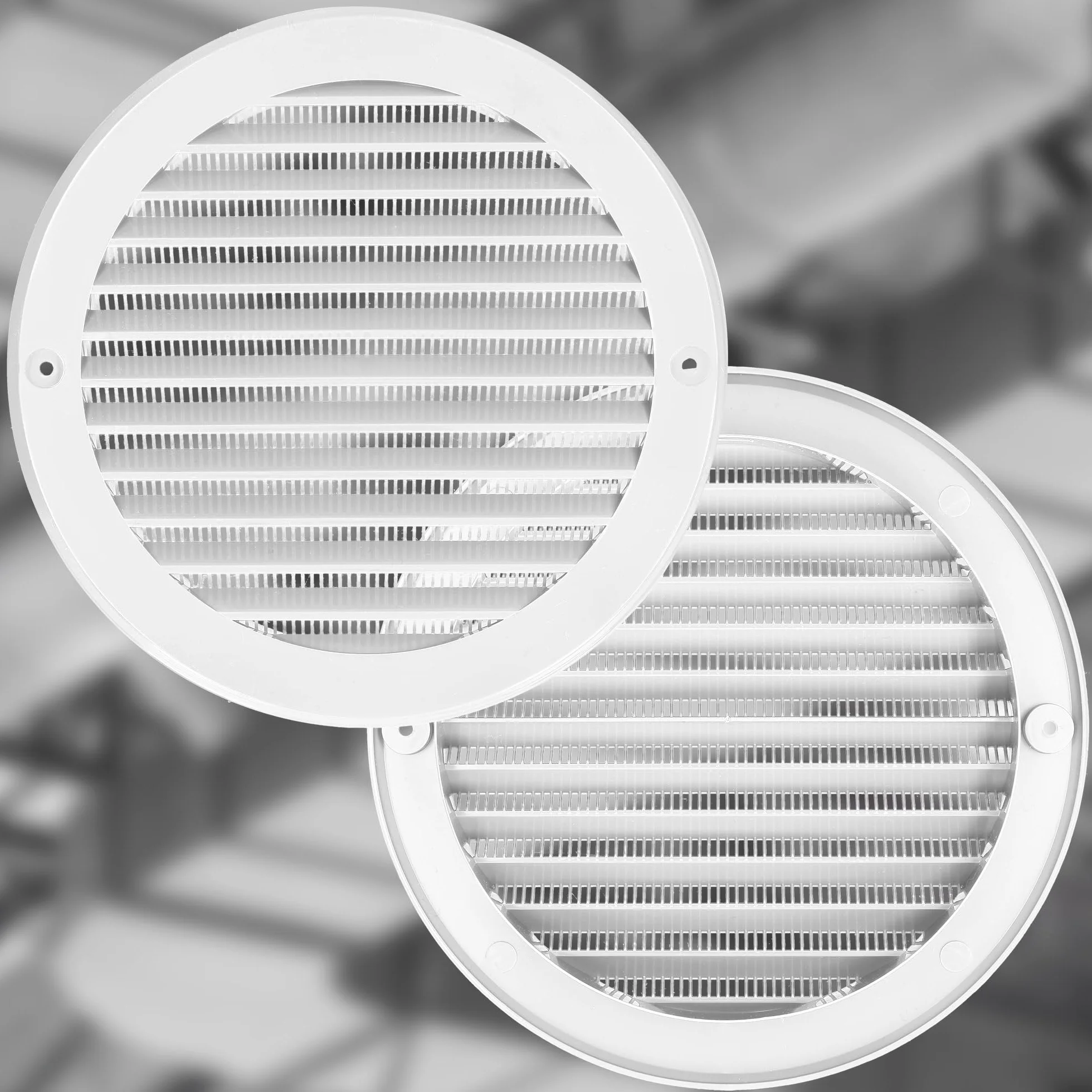 KOTARBAU® Okrągła Kratka Wentylacyjna - 160 MM - Wentylacja z Siatką - Plastikowa - Biała