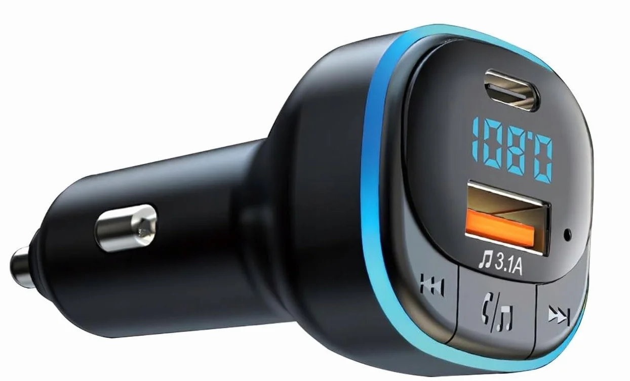 Transmiter Bluetooth 5.0 FM z Ładowarką USB Typ-C Hands-Free U-Disk 3.1A