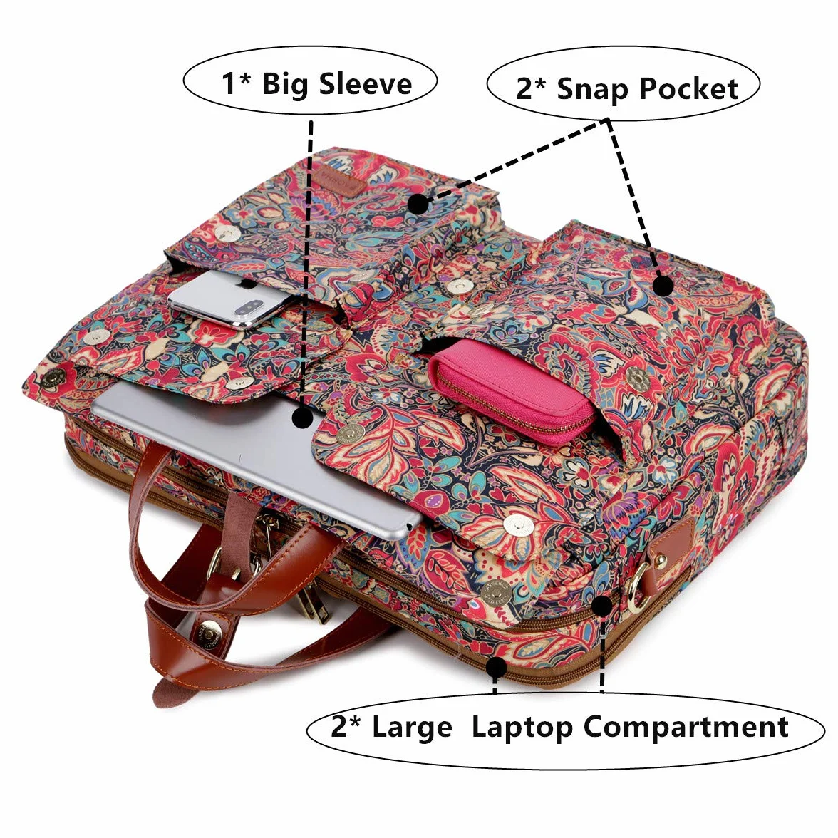 BAOSHA Torebka damska torba na laptopa 15,6-17 cali BC-07 X-Large