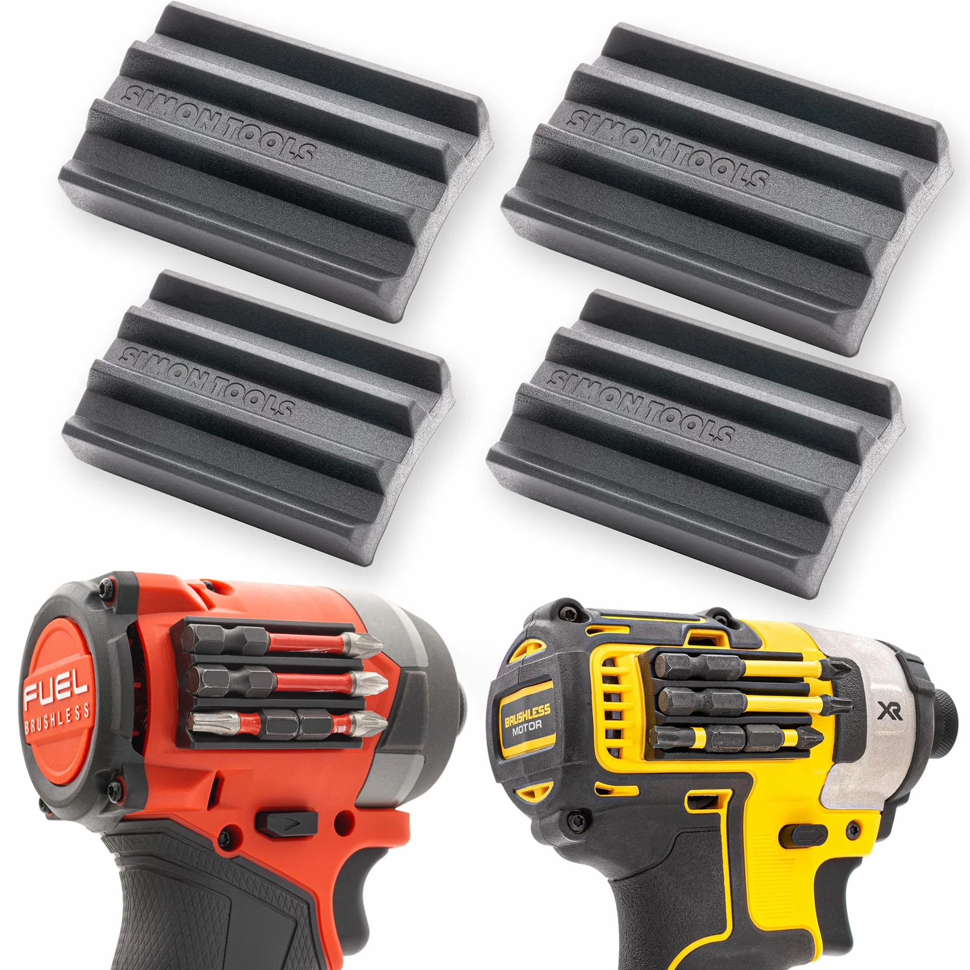 Simon Tools Magnetyczny uchwyt do wkrętarek udarowych i wiertarek – super mocny klej – akcesoria do wiertarek kompatybilne z większością marek wiertarek, takich jak Dewalt, Makita, Klein, Bosch i