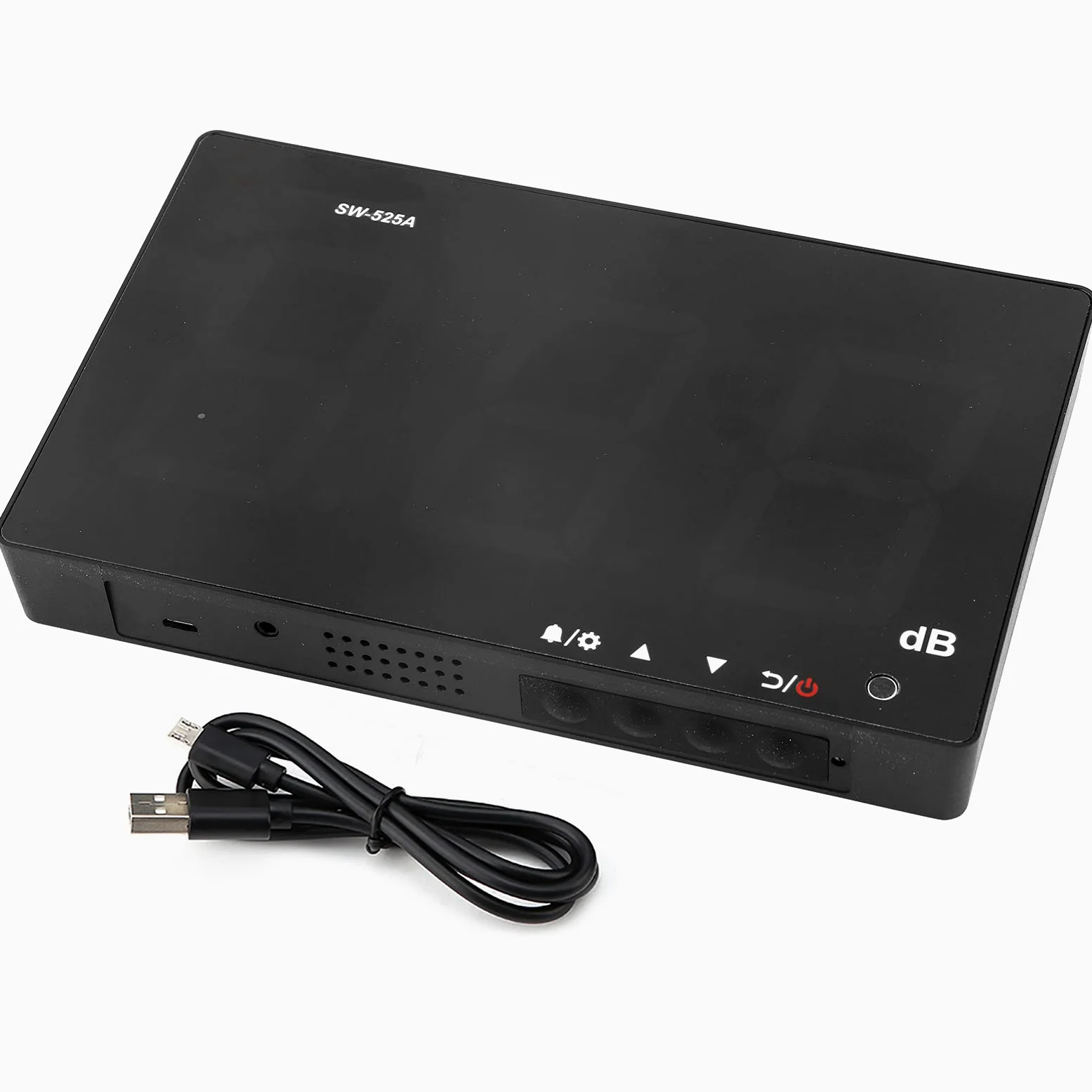 SW-525A 30-130 dB cyfrowy miernik poziomu dźwięku z dużym wyświetlaczem LCD, miernik szumów, decybel montowany na ścianie
