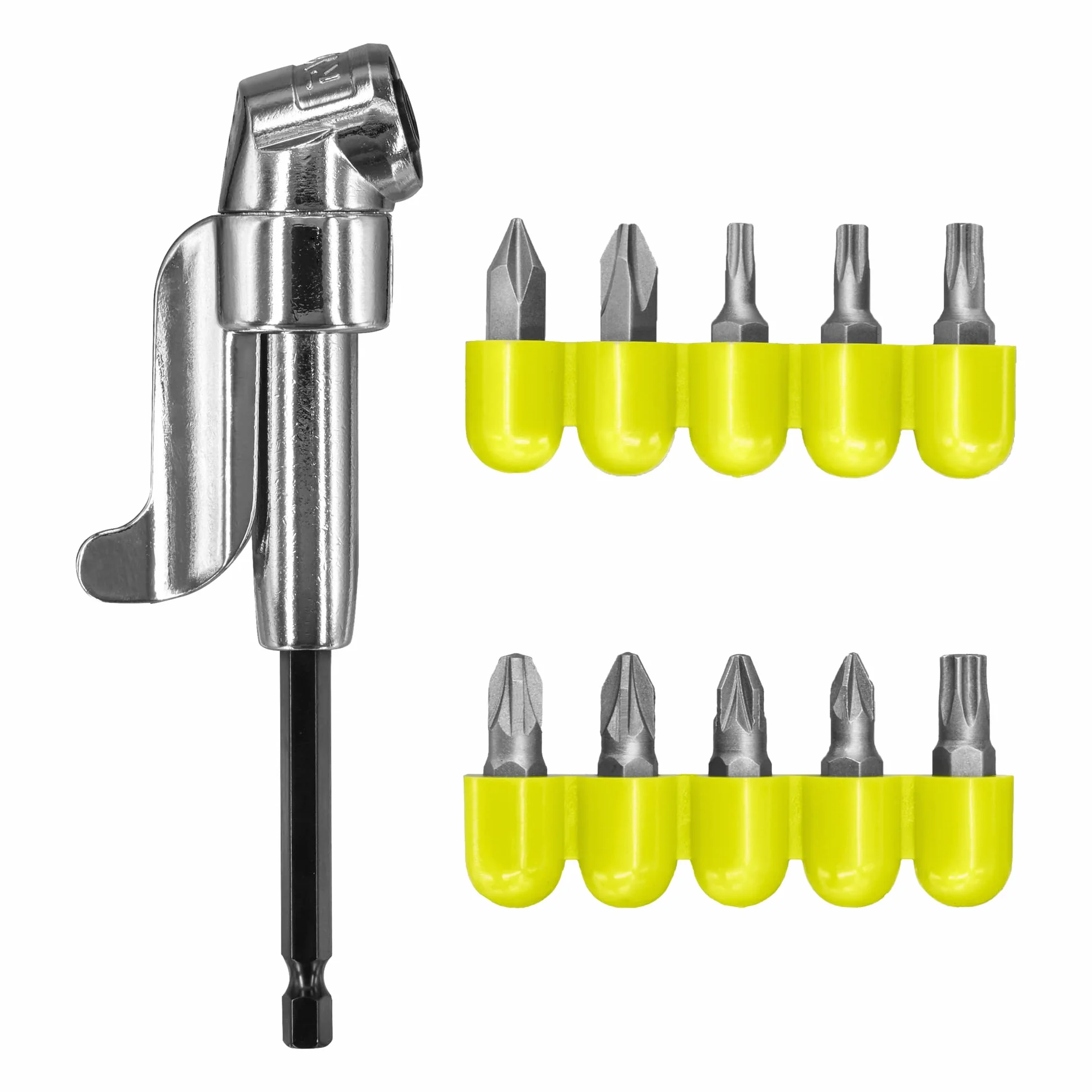 Ryobi Zestaw nasadka adapter kątowy + 10 bitów, RAKRAD11,