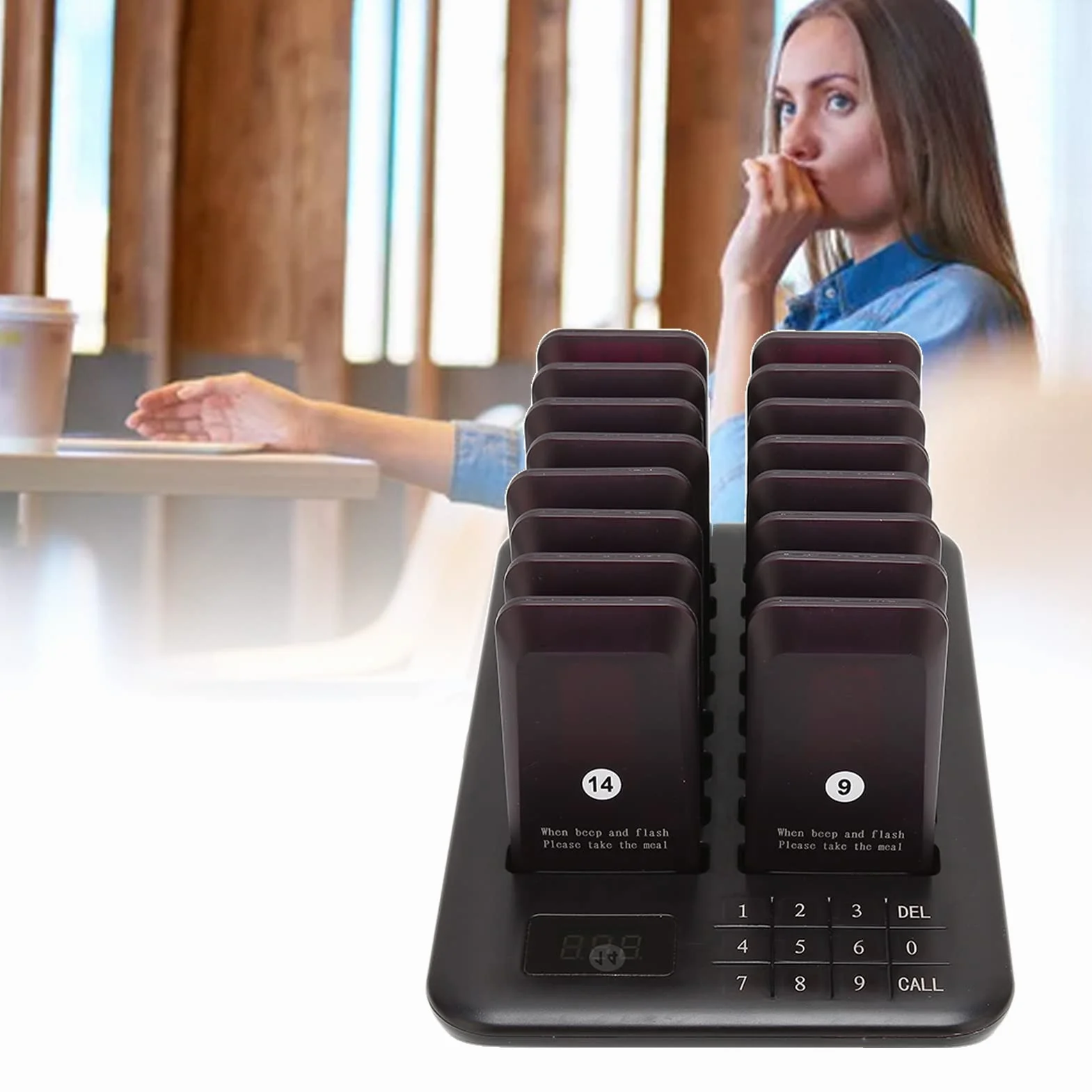 Bezprzewodowy System Wywoływania Pagera Restauracyjnego 16 Pagerów 800m 250mAh