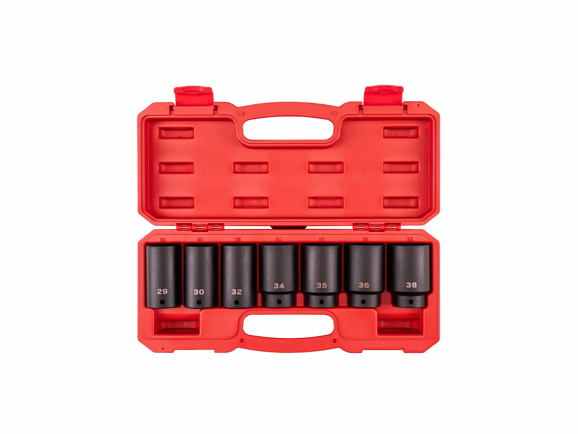 TEKTON 6-punktowy zestaw nasadek udarowych 6-punktowych nasadek udarowych z obudową, 7-częściowy (29-38 mm) | SID92340