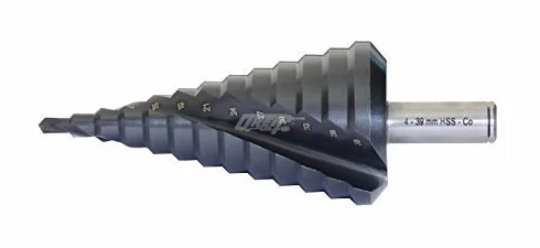 Wiertło stopniowe HSS-Co. TiAIN z nitą spiralną, model: 6-9-12.5-15.2-18.6-20.4-22.5-26-28.3-30.5-34-37