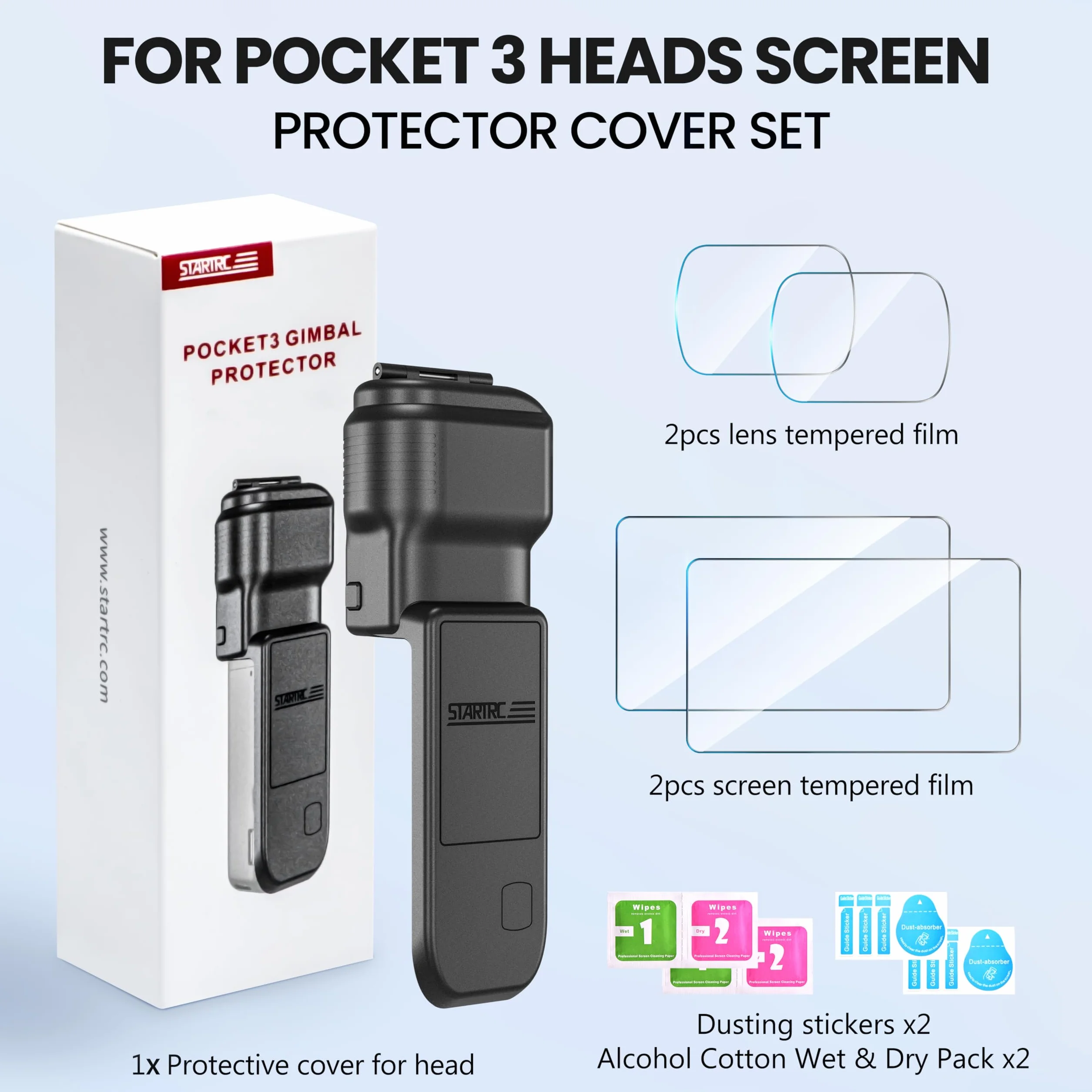 STARTRC Pocket 3 Gimbal pokrowiec ochronny do DJI Osmo Pocket 3 Creator Combo, ochrona przed upadkiem, r?czny ochraniacz ekranu obiektywu aparatu do DJI Pocket 3 akcesoria（NOT for POKECT4）