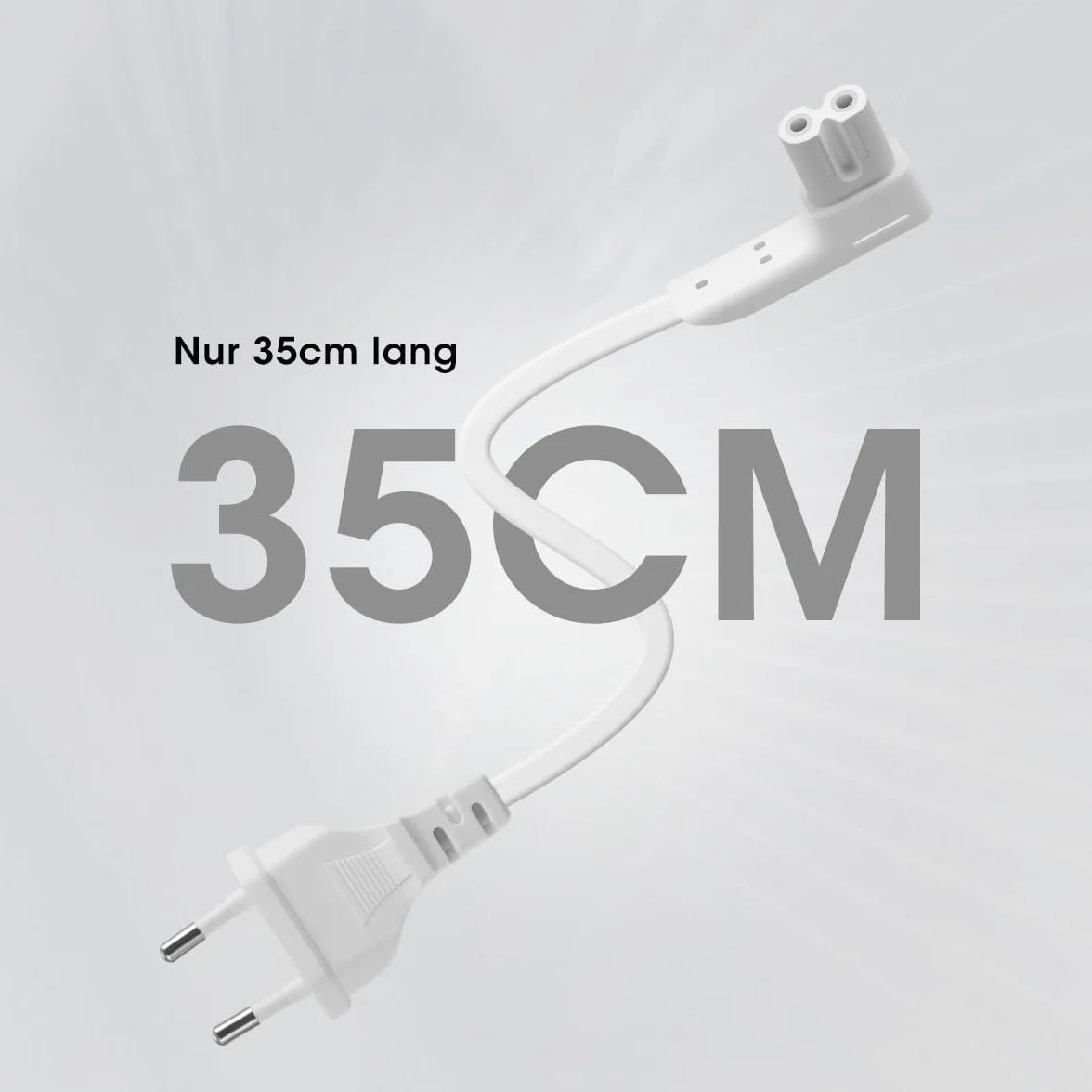 AIEVE Kabel zasilający 35 cm kątowy do SONOS Play 1 One SL ONE WLAN EU szaro-biały