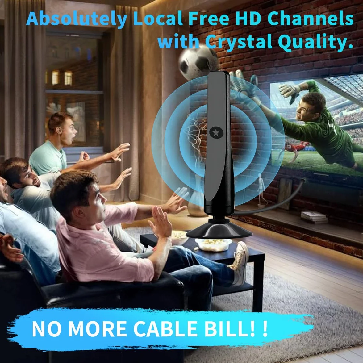 Cyfrowa antena telewizyjna HDTV 4K 1080P DVB-T2 VHF UHF 80,5 km 360°