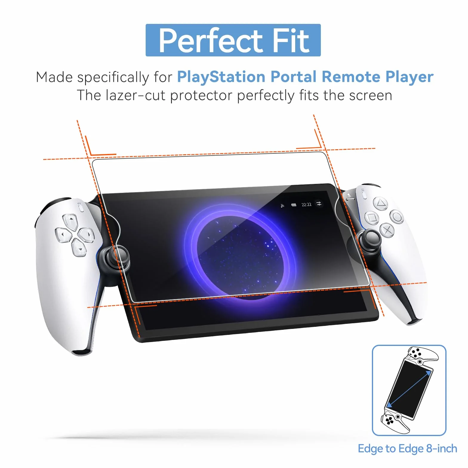 ivoler Szkło ochronne kompatybilne z PlayStation Portal Remote PlayPlayer, szkło ochronne o twardości 9H, odporne na zarysowania, przezroczyste HD, odporne na pęcherzyki powietrza, ochrona przed