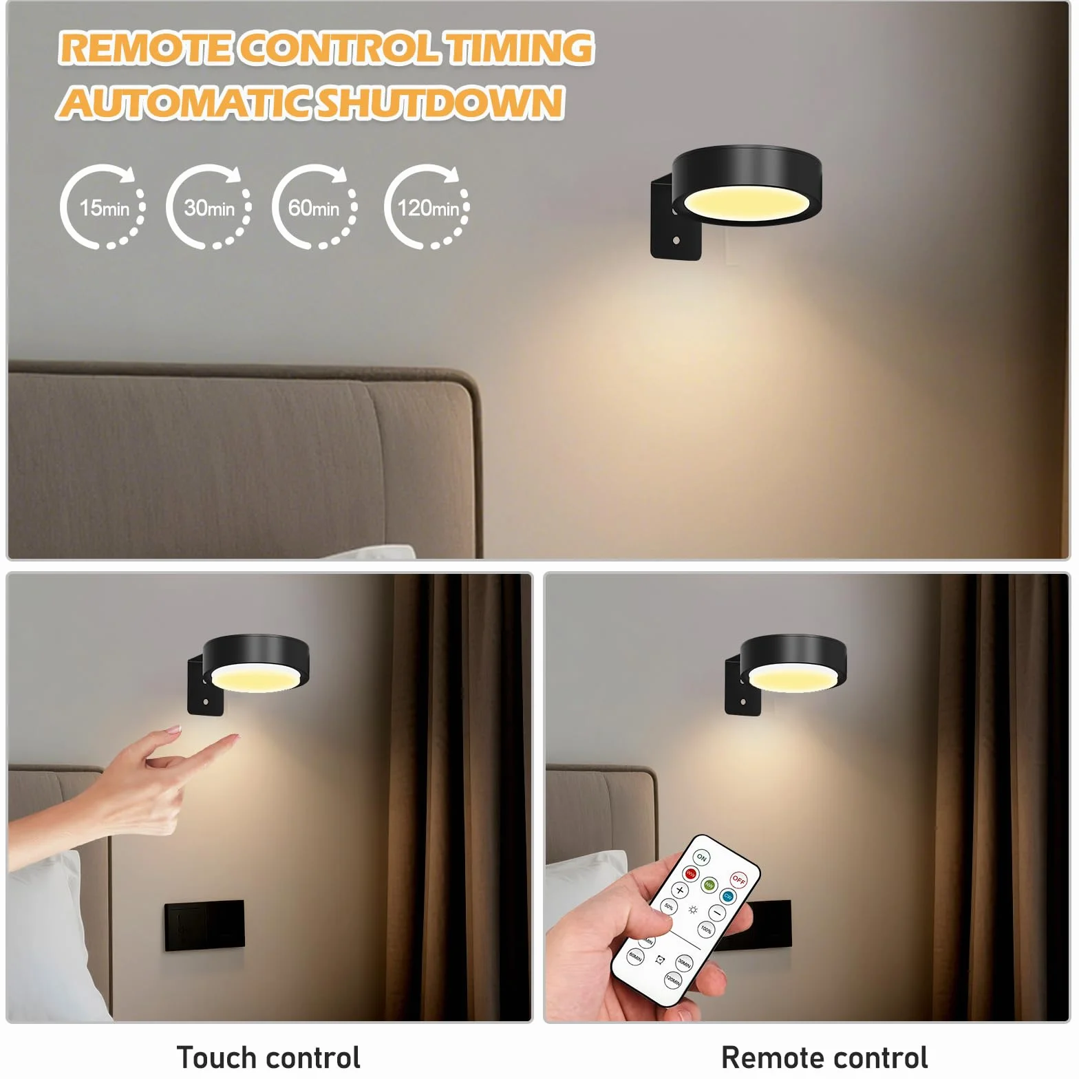 4 sztuki lamp na baterie z pilotem zdalnego sterowania, lampa magnetyczna do obrazów, 3 kolory oświetlenia, lampa ścienna LED na tablice, cel, ramka na zdjęcia