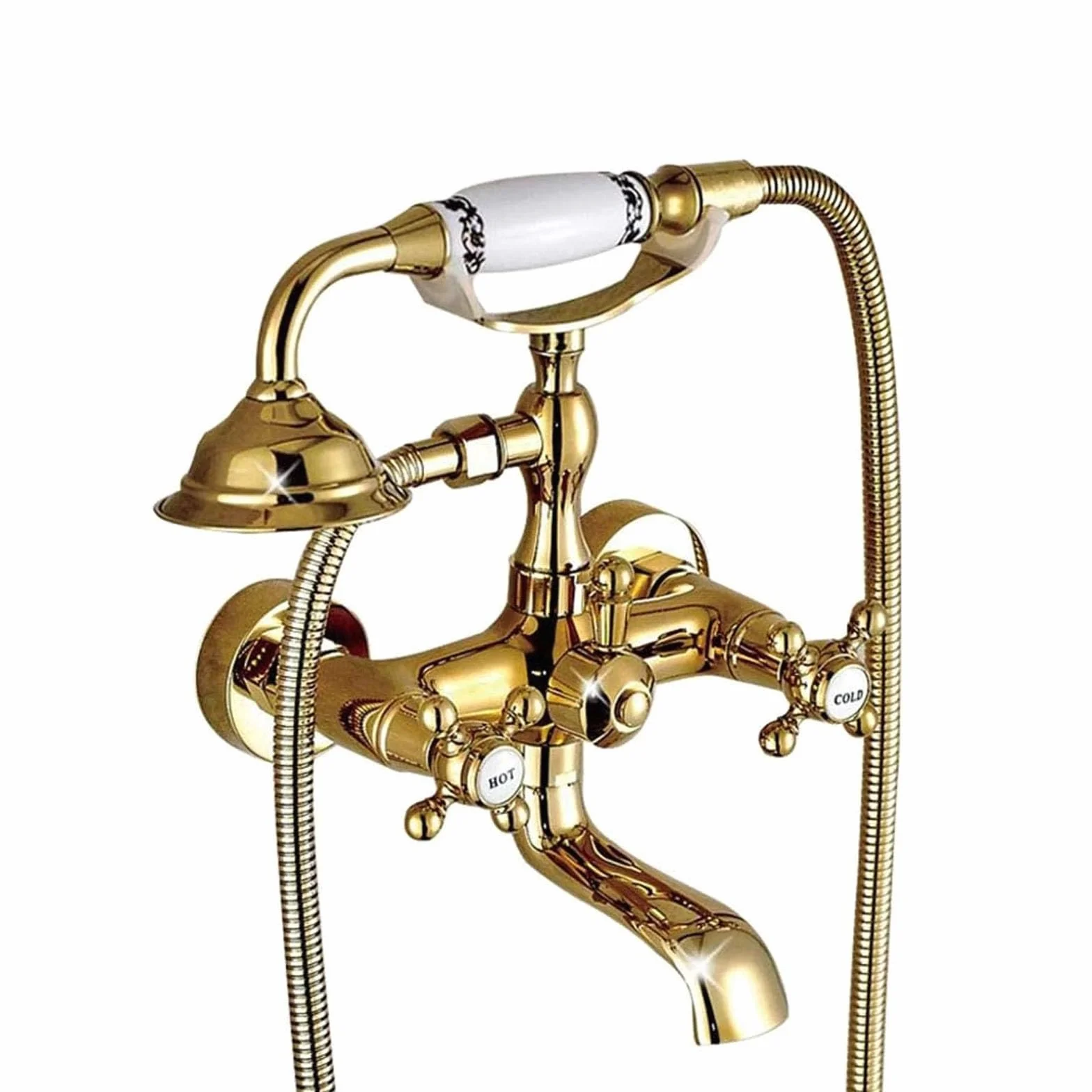Bateria wannowa z prysznicem ręcznym, bateria ścienna, bateria wannowa, bateria mieszaczowa dwuuchwytowa, bateria prysznicowa łazienkowa