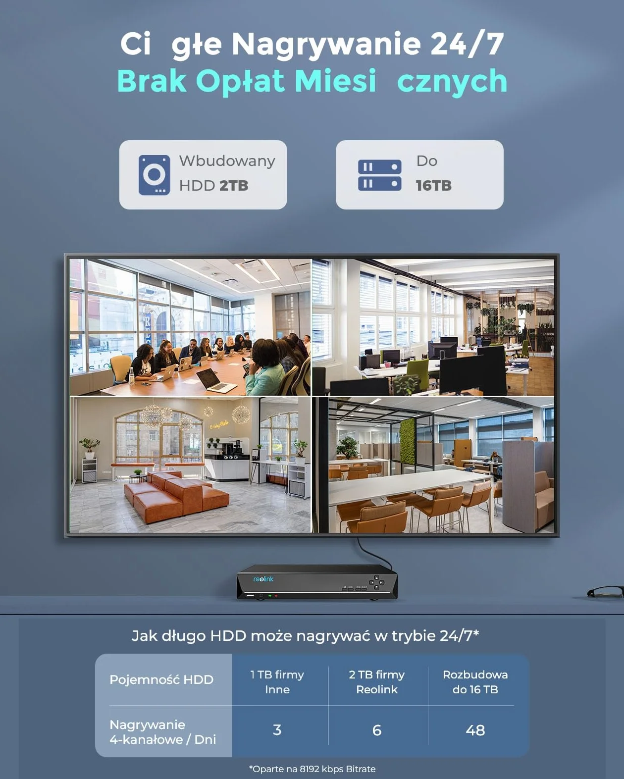 Reolink 12MP System kamer CCTV PoE, 4szt 12MP H.265 Kamery zewnętrzne kuloodporne, detekcja osób/pojazdów, 2-kierunkowa komunikacja, oświetlenie, 8CH NVR z 2TB HDD, nagrywanie 24/7, RLK8-1200B4-A