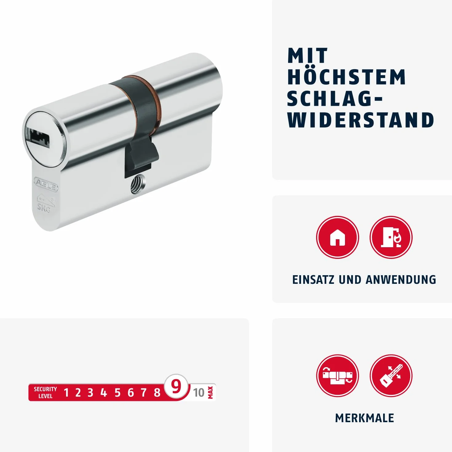 ABUS Cylinder profilowy XP20SN 35/35 z kartą bezpieczeństwa i 3 kluczami, 73727
